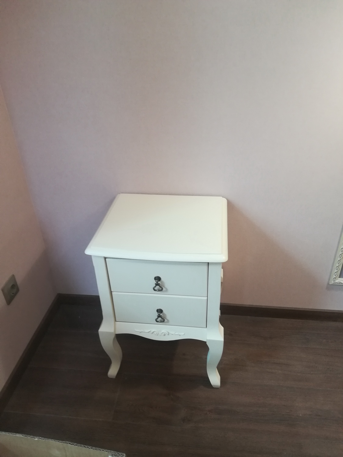 Тумба прикроватная 2 ящика белая Ари-Прованс №2