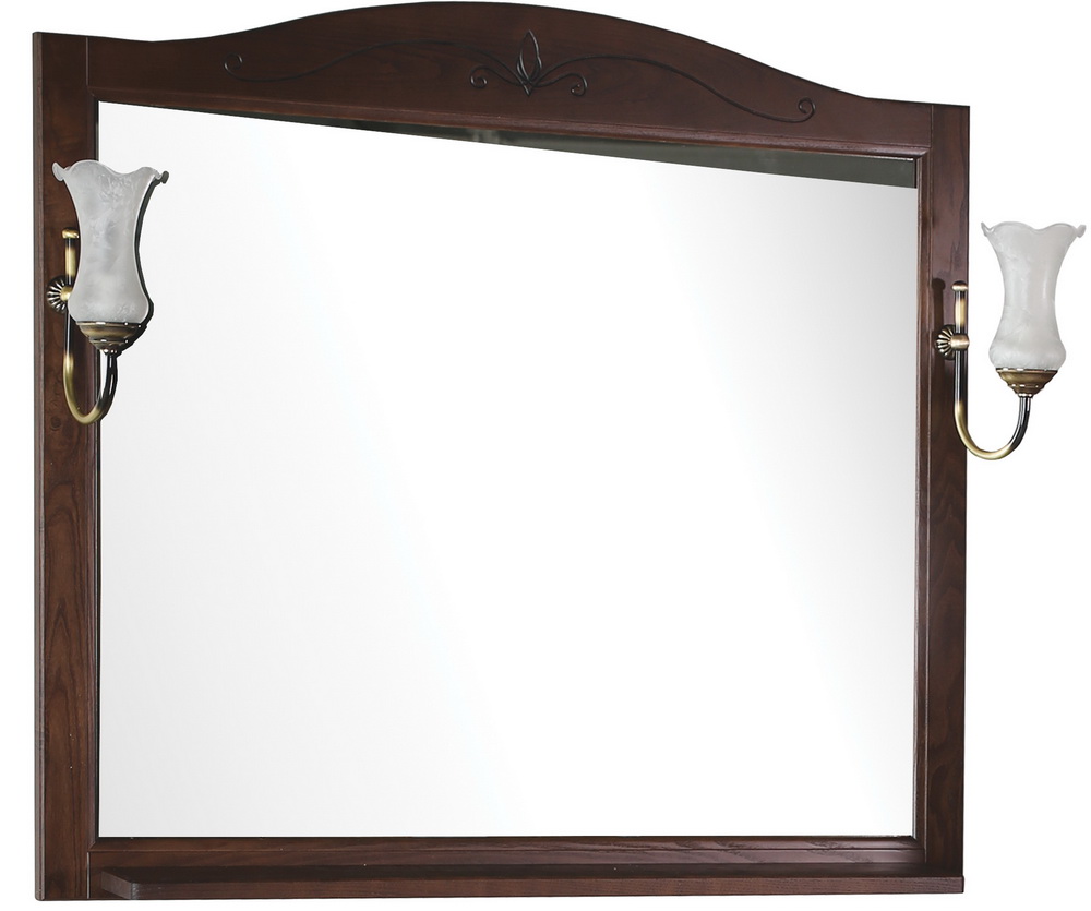 Зеркало белое с полкой Салерно 80 с полкой+светильники