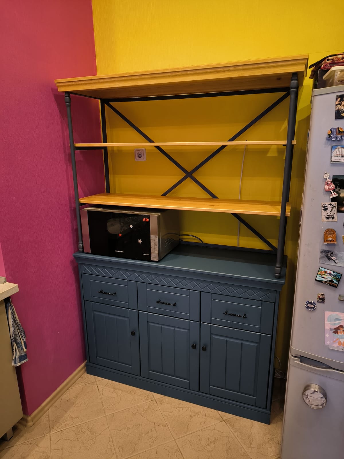 Комод Дания №8 + Стеллаж Дания металл №4