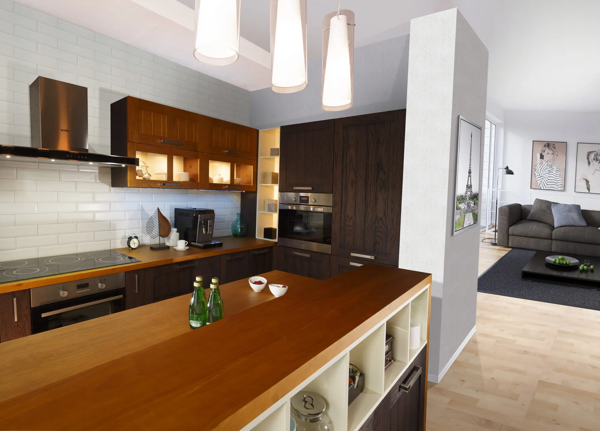 Кухня из массива  Шоколад (цена за п/м)