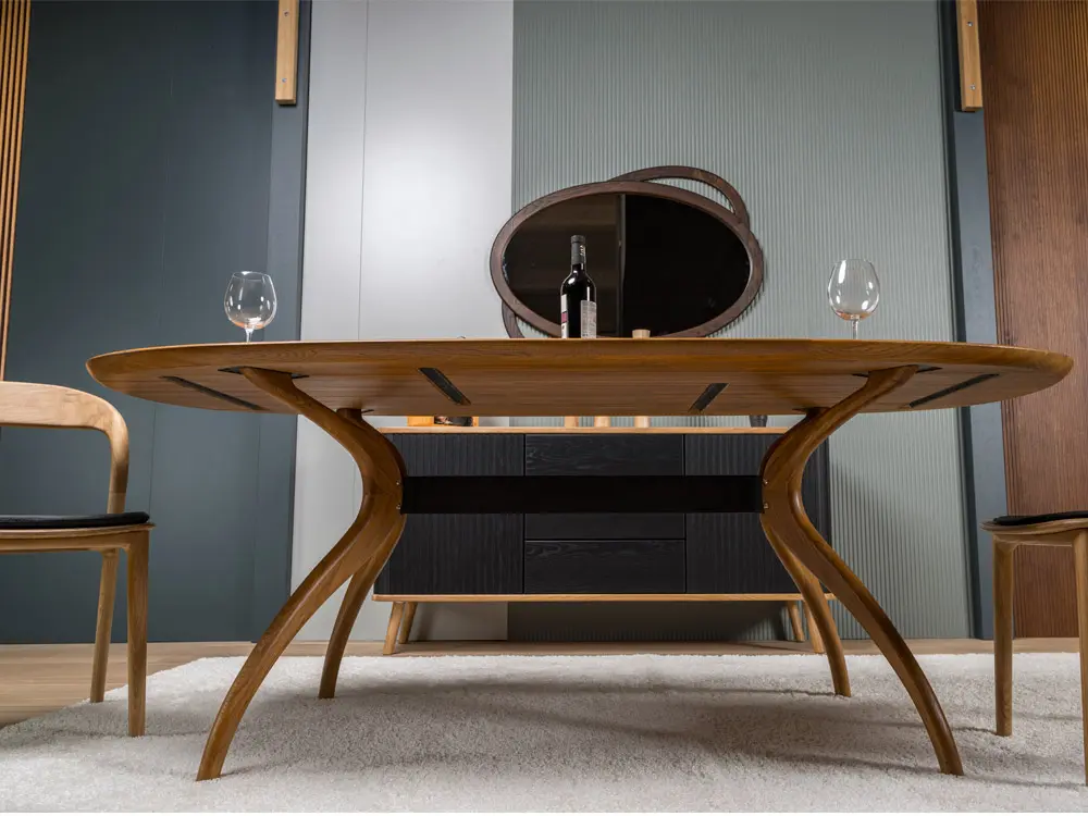 Стол овальный из дуба Архар обеденный 1400