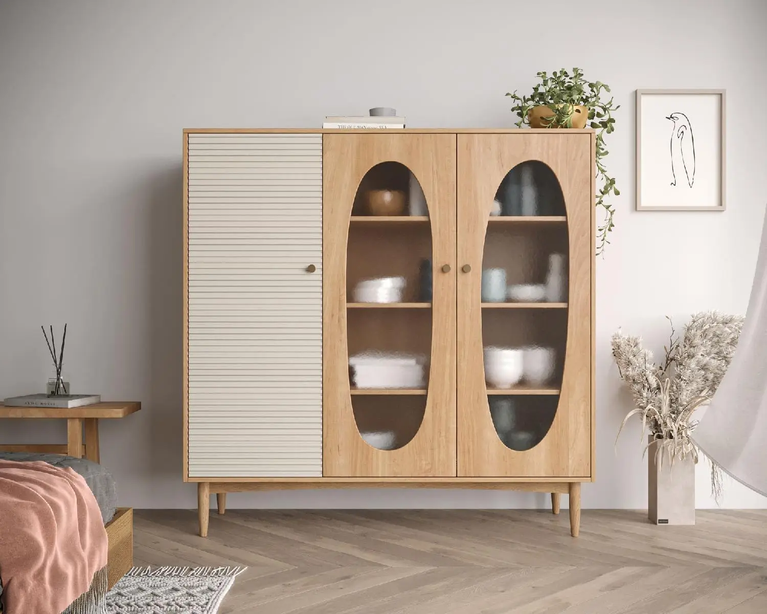   Шкаф трехстворчатый светлый низкий Bubble арт BBL13  