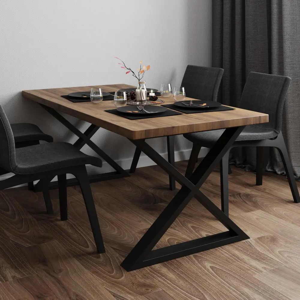 Обеденный стол массив лофт 06-11