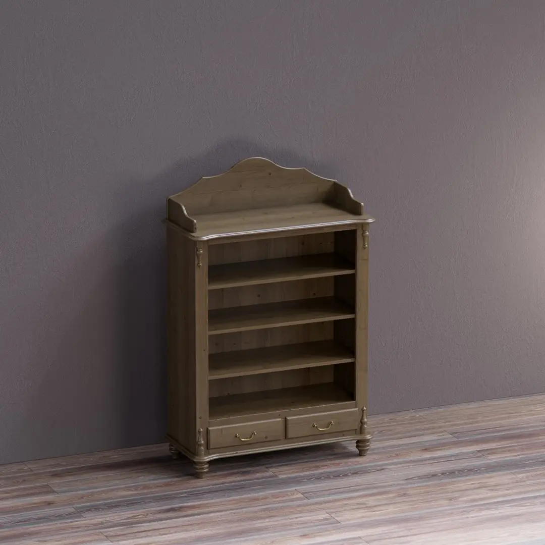 Шкаф-витрина Скандия открытый с 2 ящиками 4.7.02