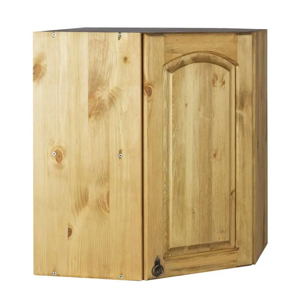 Шкаф настенный угловой Викинг GL №11/1 с дверью массив петли слева