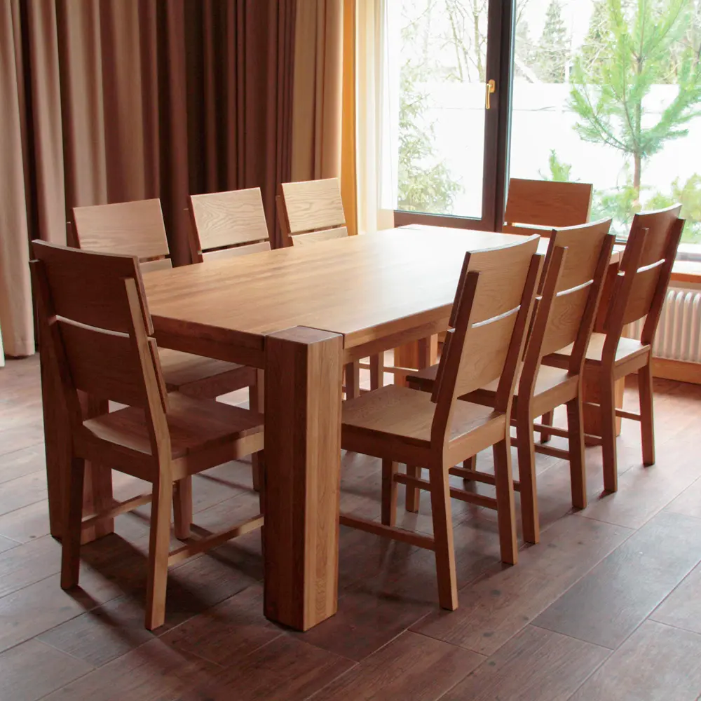 Стол обеденный из массива дуба Аляска 1200 (нога 90) "SR"