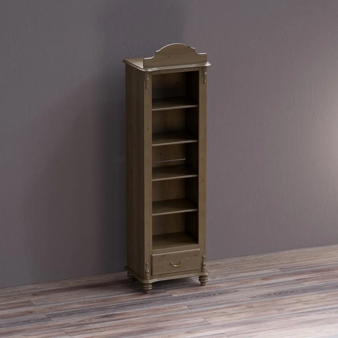   Шкаф-витрина из дерева Скандия открытый с 1 ящиком высокий Б3.19.01  