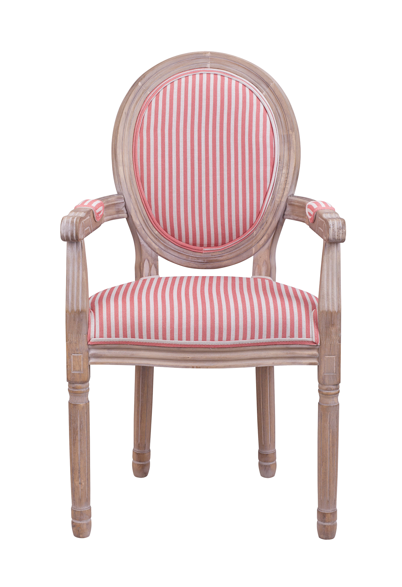 Мягкий стул с подлокотниками Volker Arm Pink Pinstripe