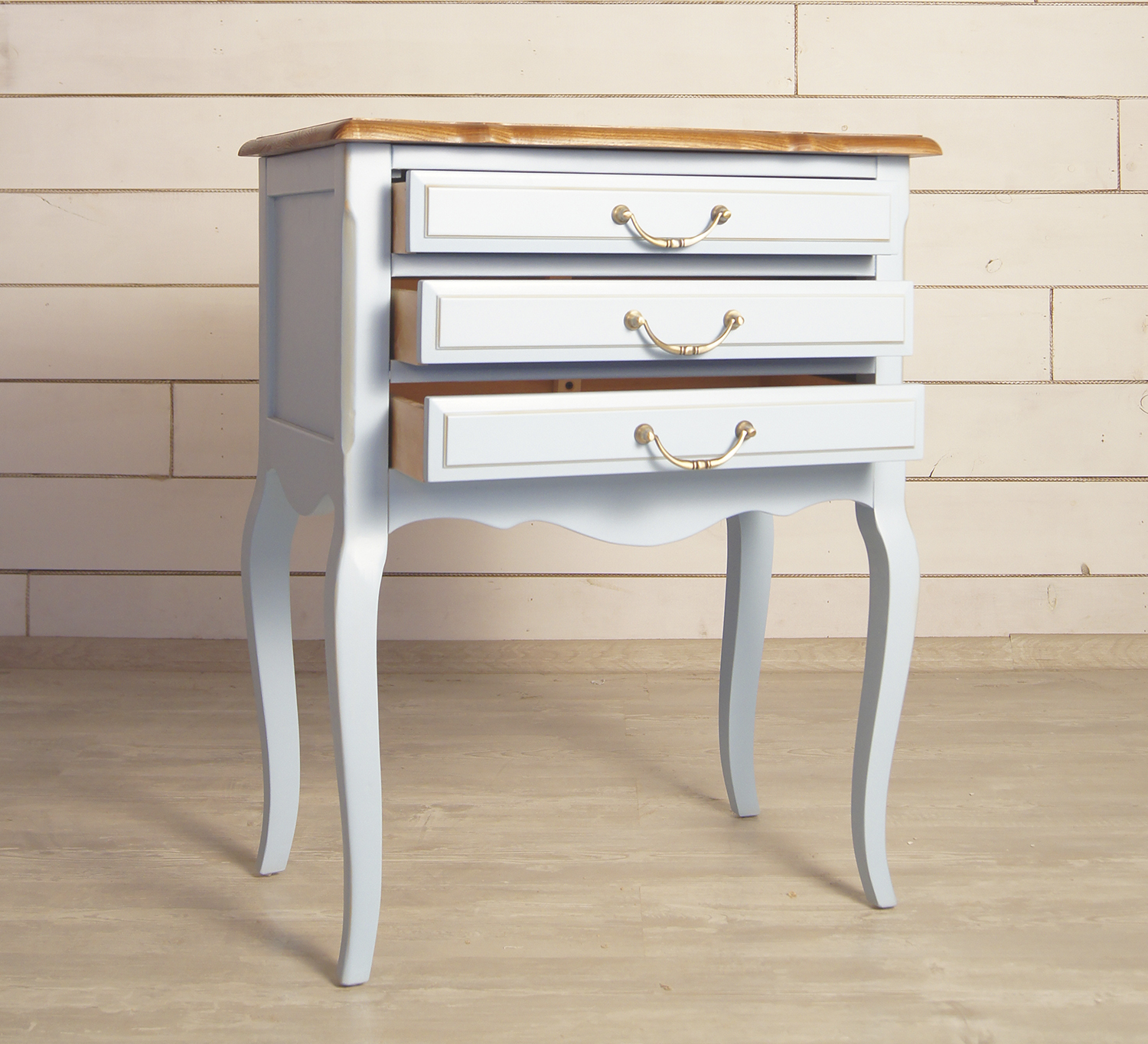 Тумба с 3 ящиками из дерева "Leontina Blue"