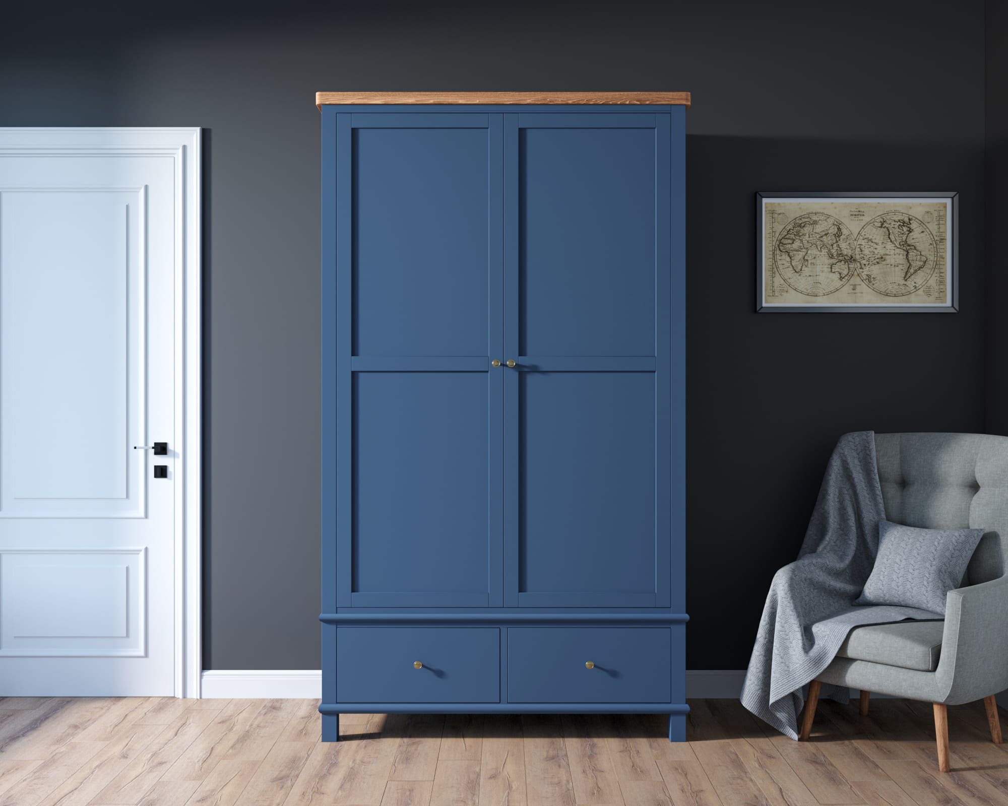 Шкаф двухстворчатый с выдвижными ящиками в стиле Кантри "Jules Verne"