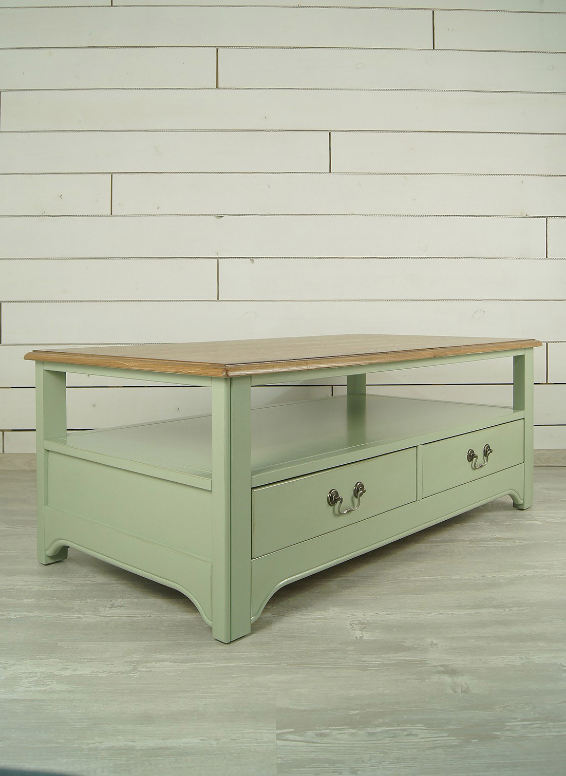 Стол из дерева в стиле Прованс журнальный "Olivia" 4 ящика.