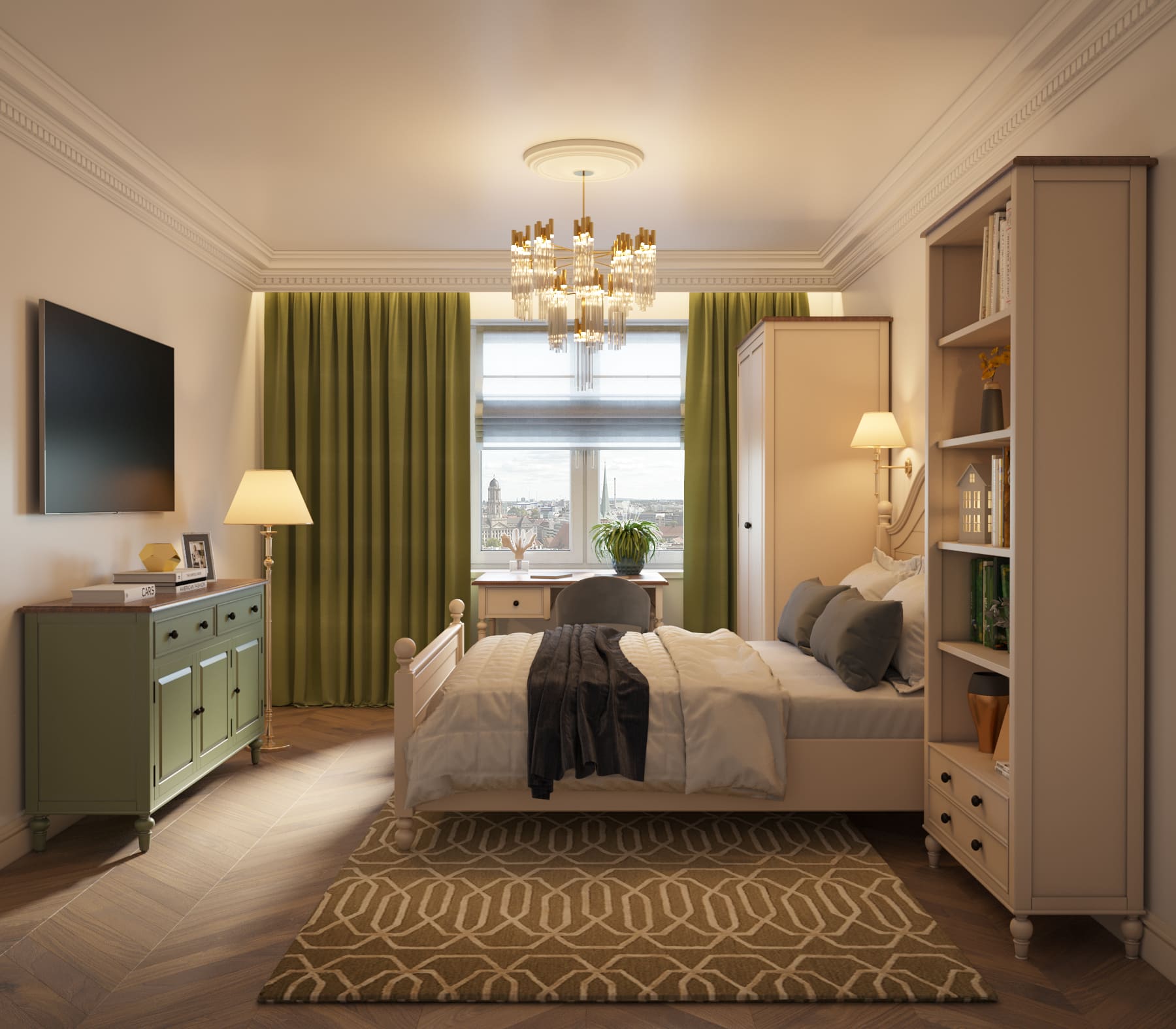 Рабочий стол с ящиком из березы "Odri" малый