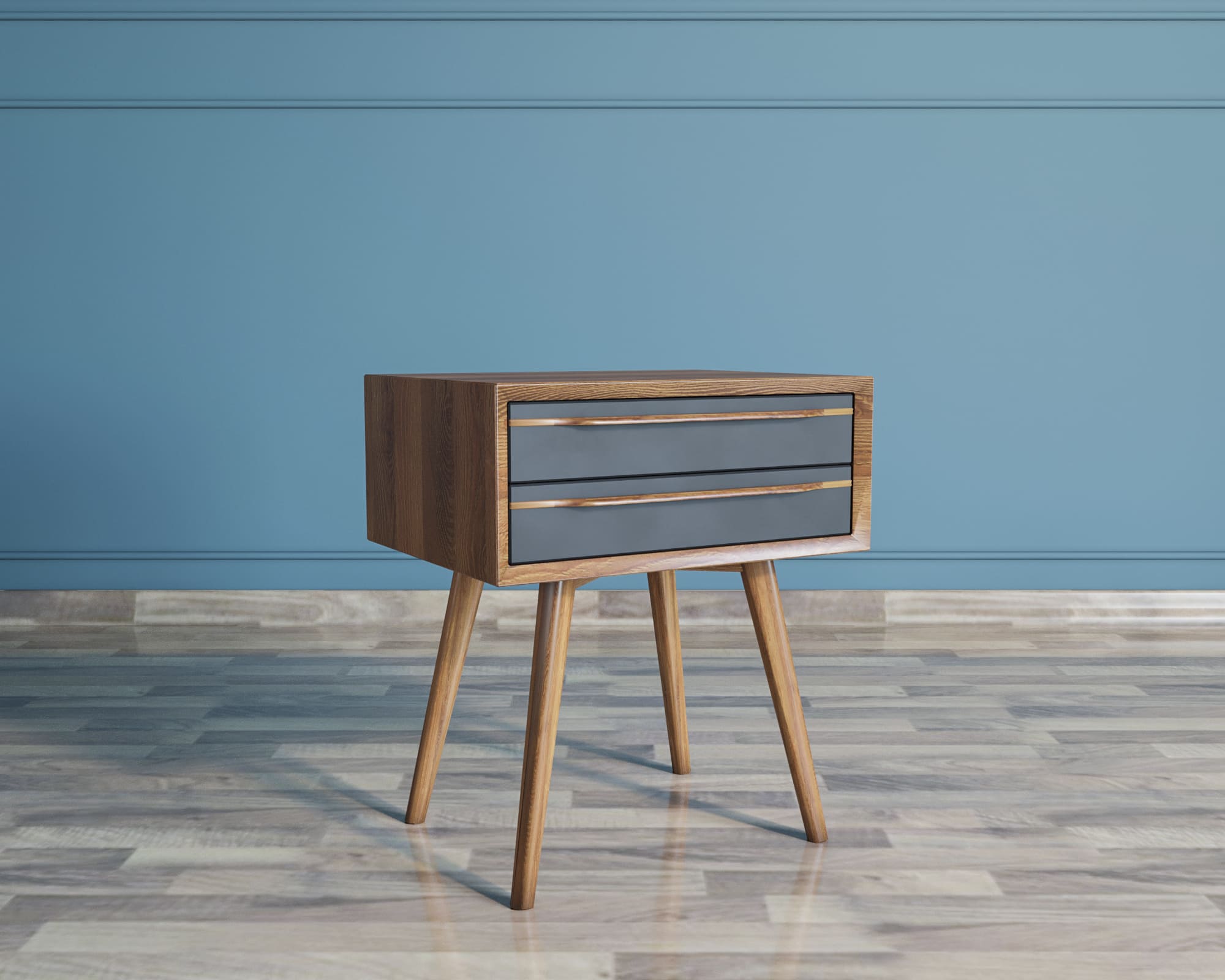 Тумба "Bruni Black" с двумя ящиками