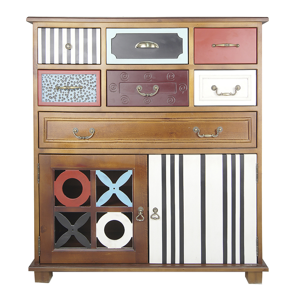 Вертикальный комод массив дерева Gouache Birch (7 ящиков) арт G20017ETG/1