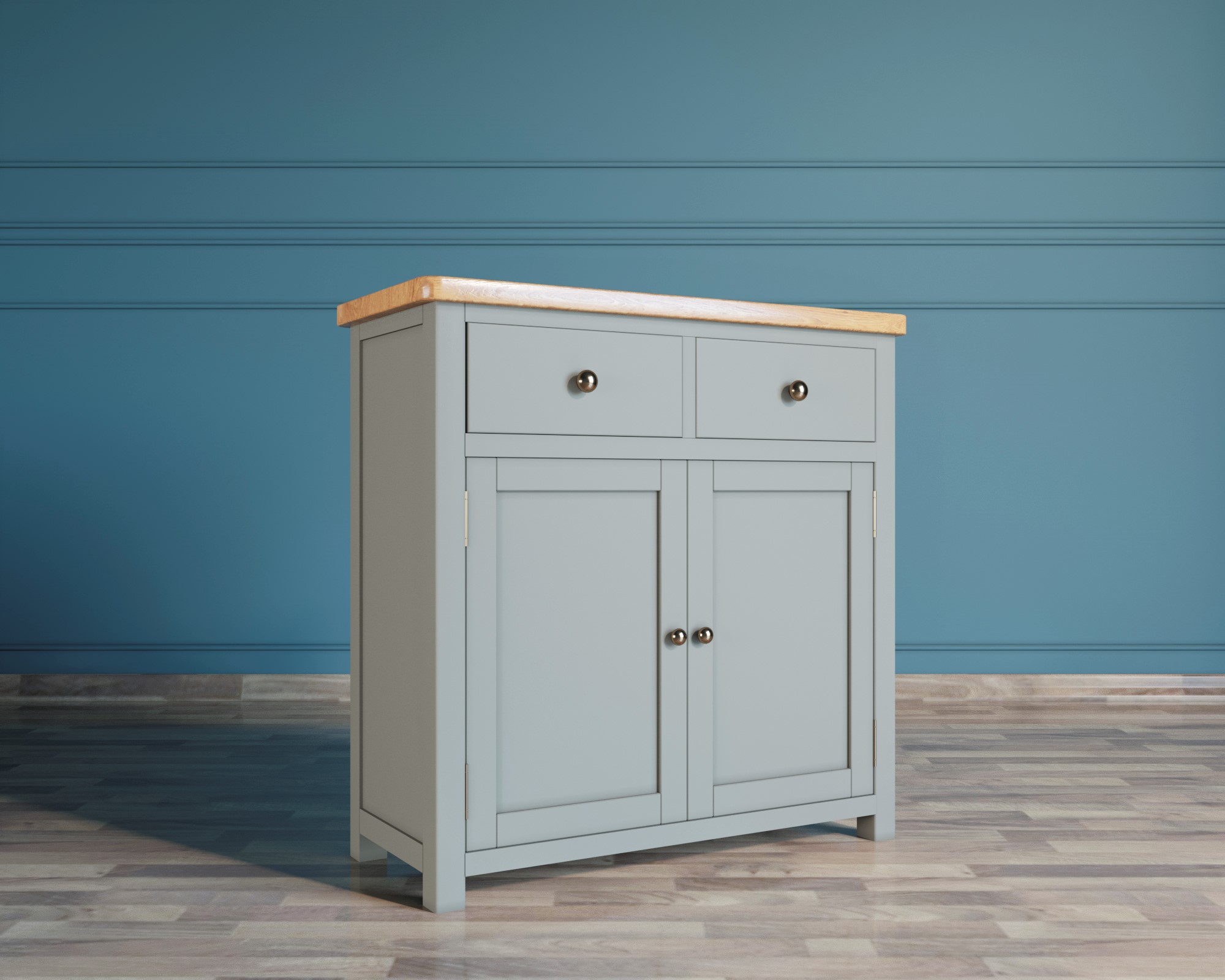 Комод из дерева "Jules Verne" две дверки два ящика серый