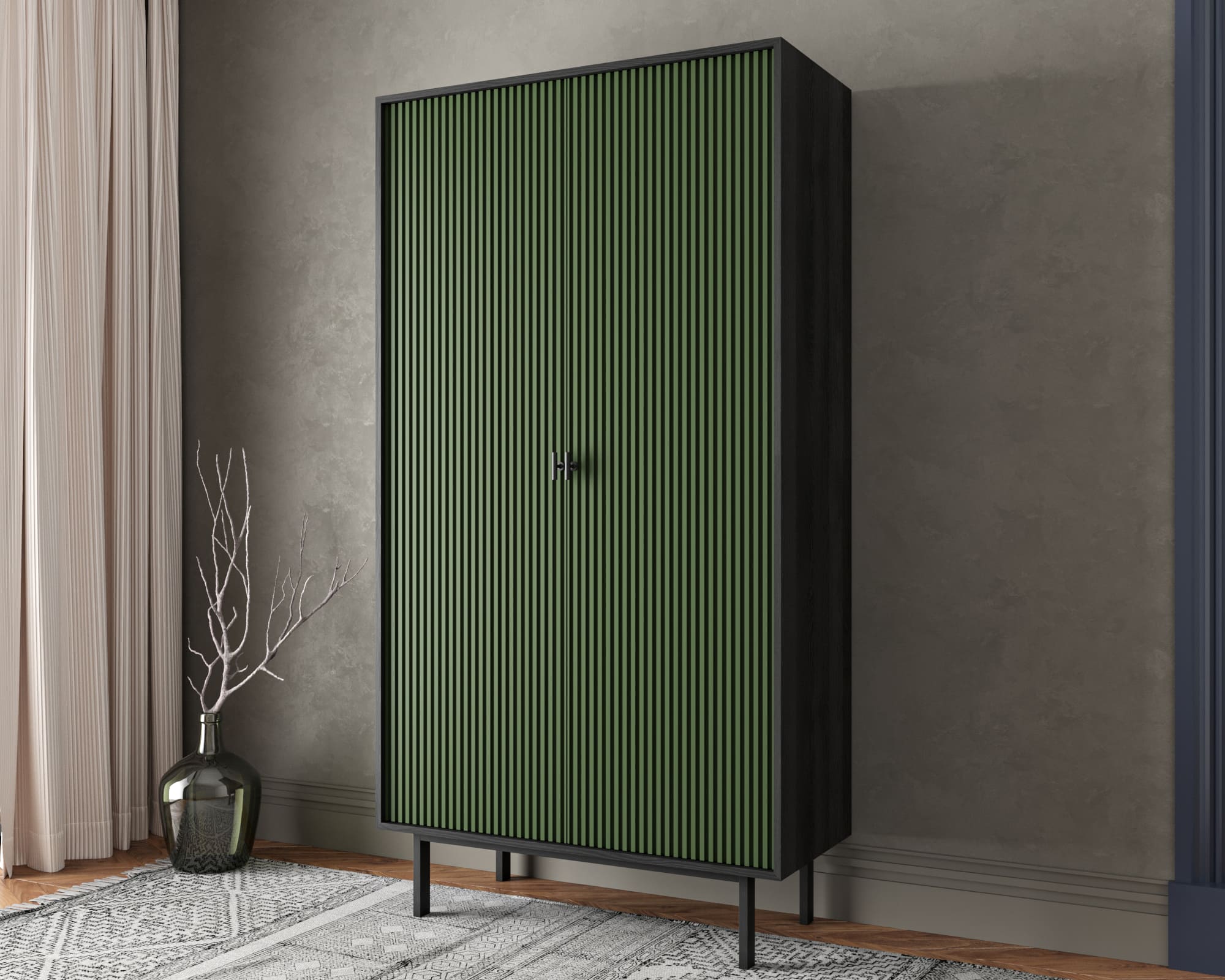 Шкаф двухдверный "Emerson" арт EM091/green/L