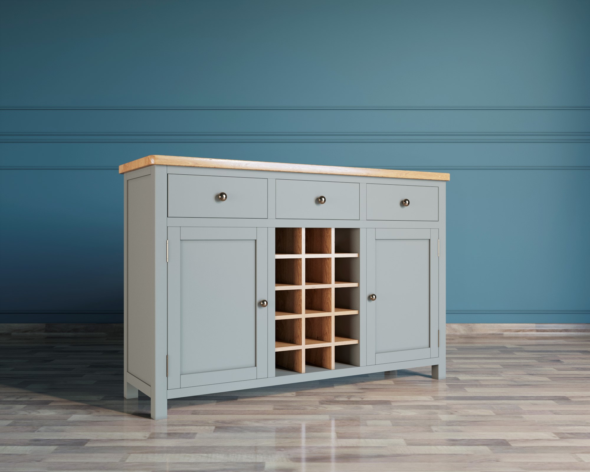 Винный шкаф с ящиками "Jules Verne" серый