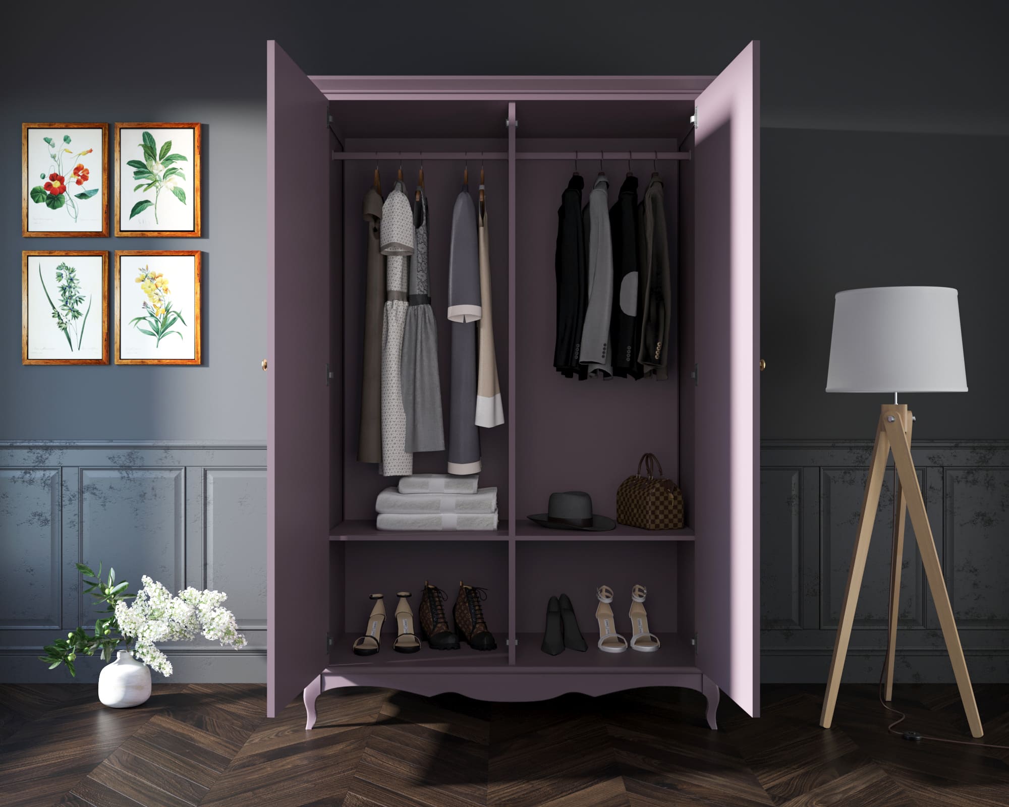 Шкаф "Leontina Lavanda" двустворчатый