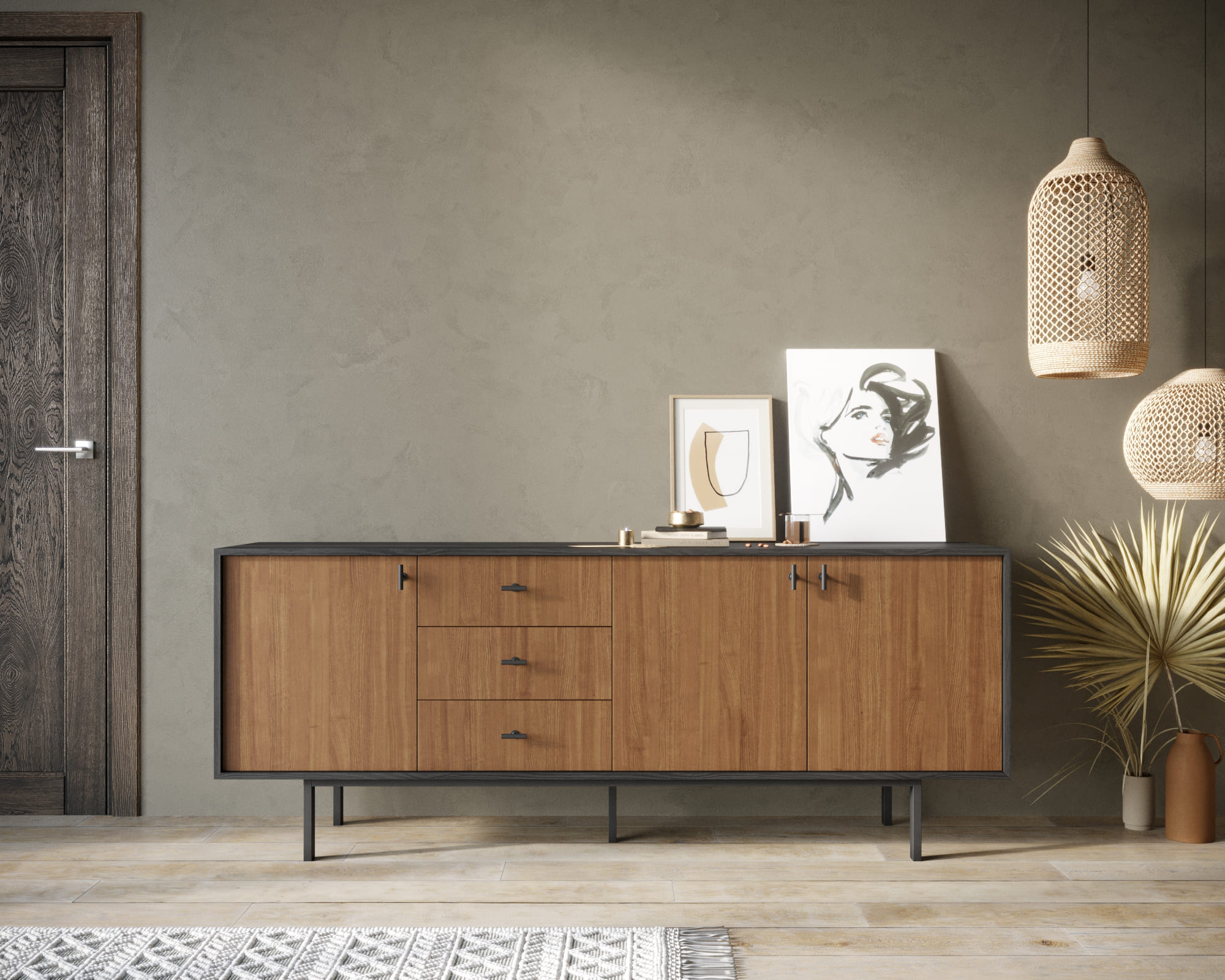 Комод с тремя дверками и тремя ящиками "Emerson"