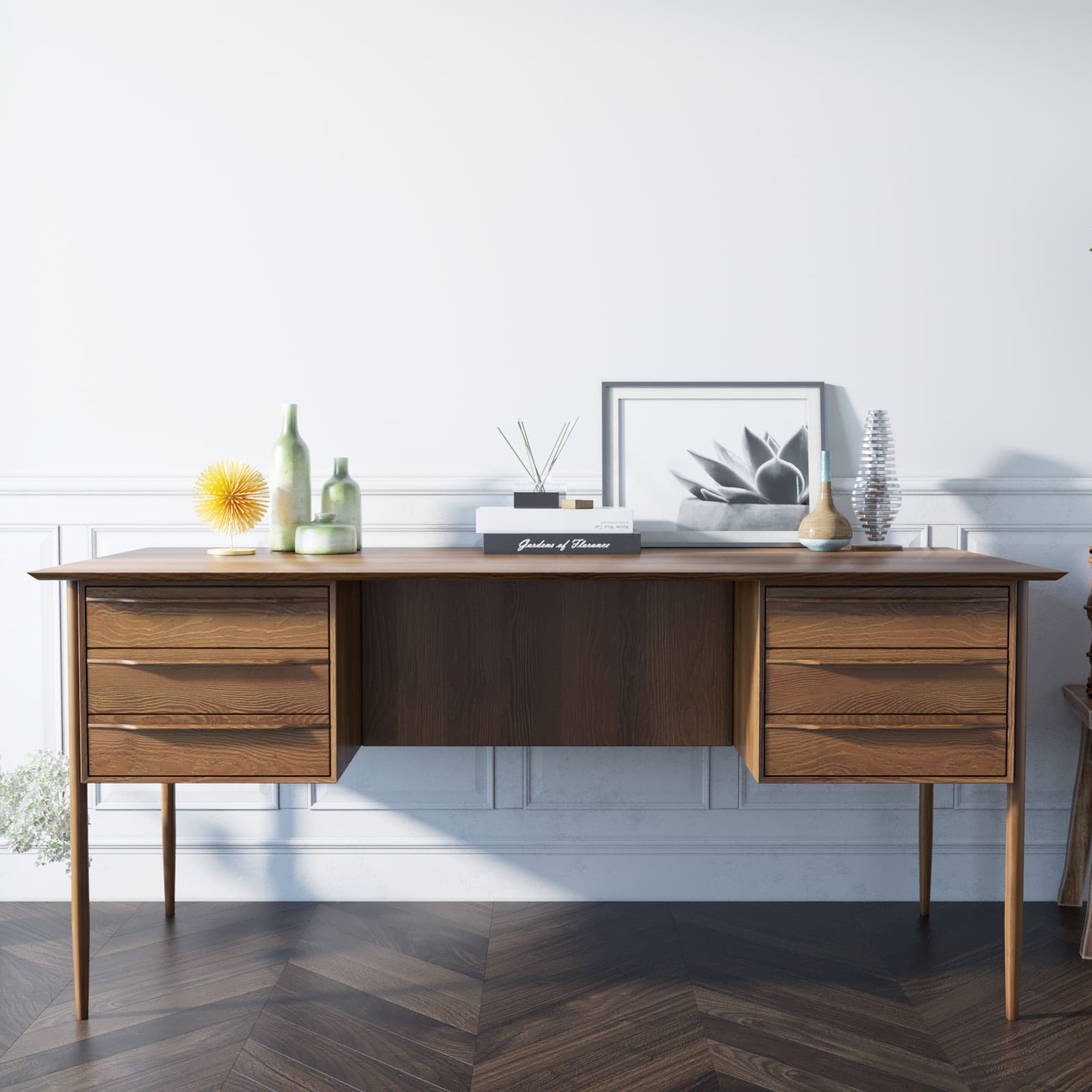 Рабочий письменный стол массив «Bruni" с ящиками