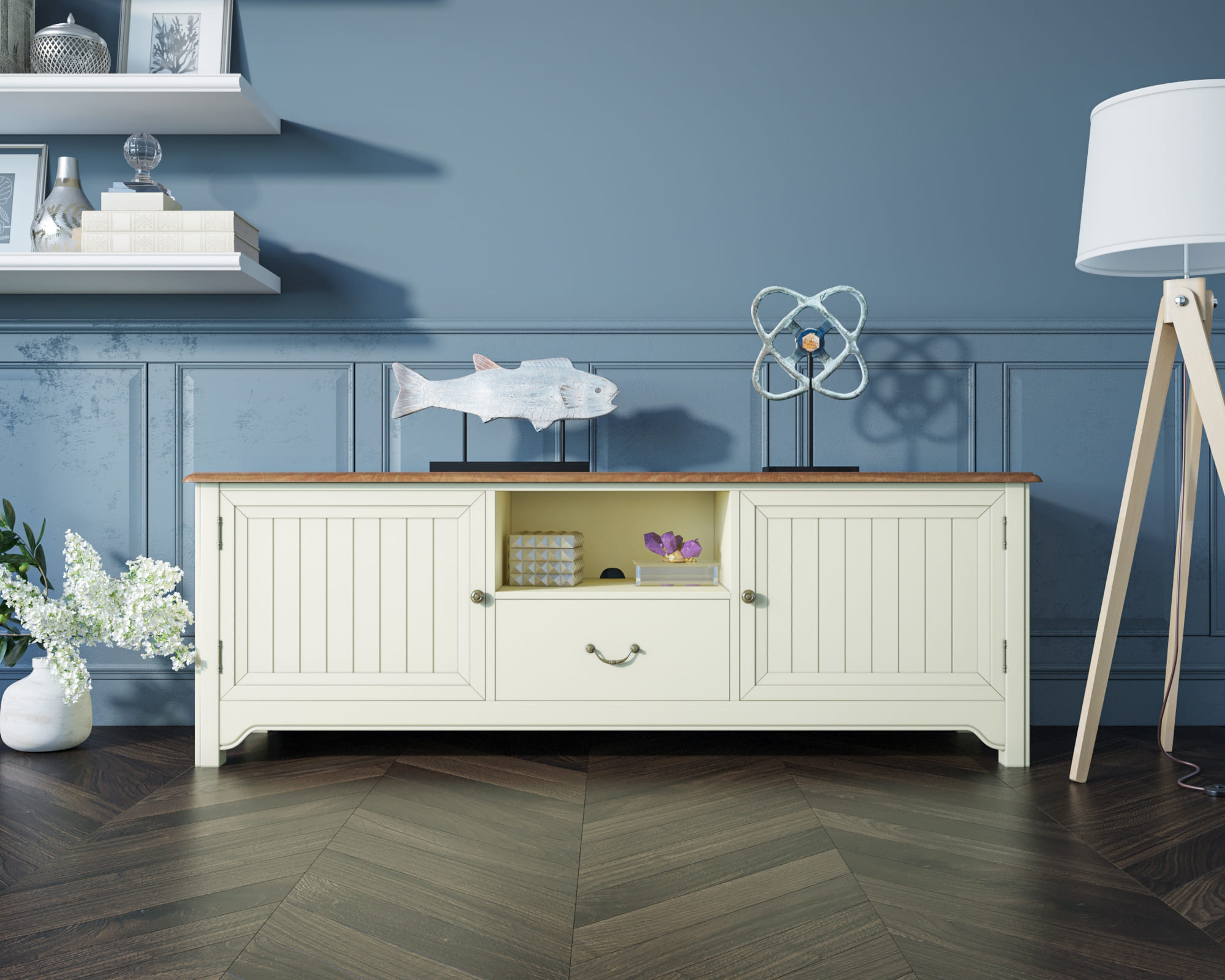 Бежевая консоль "Olivia" под TV