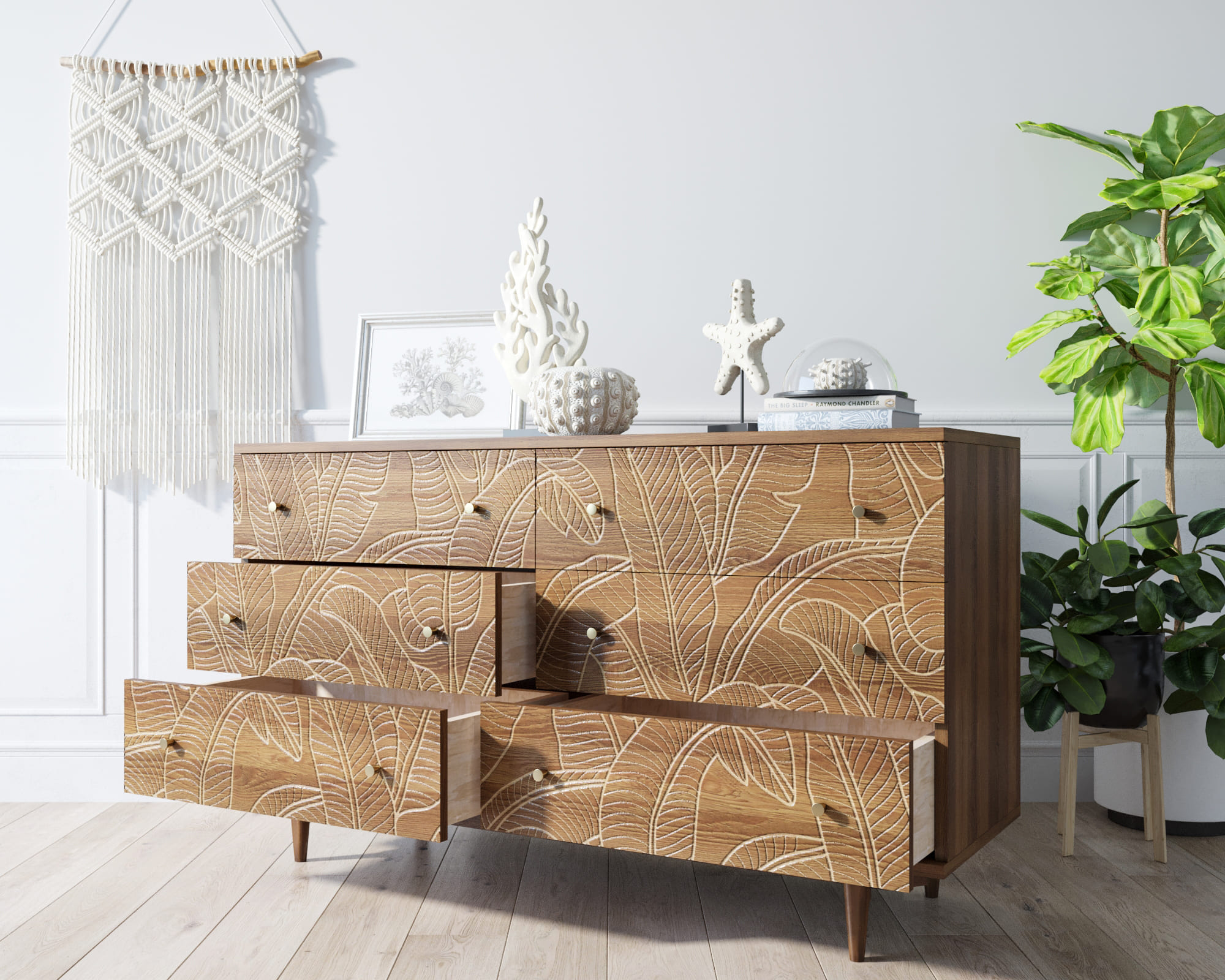 Комод с 6 ящиками мдф "Boho" джангл