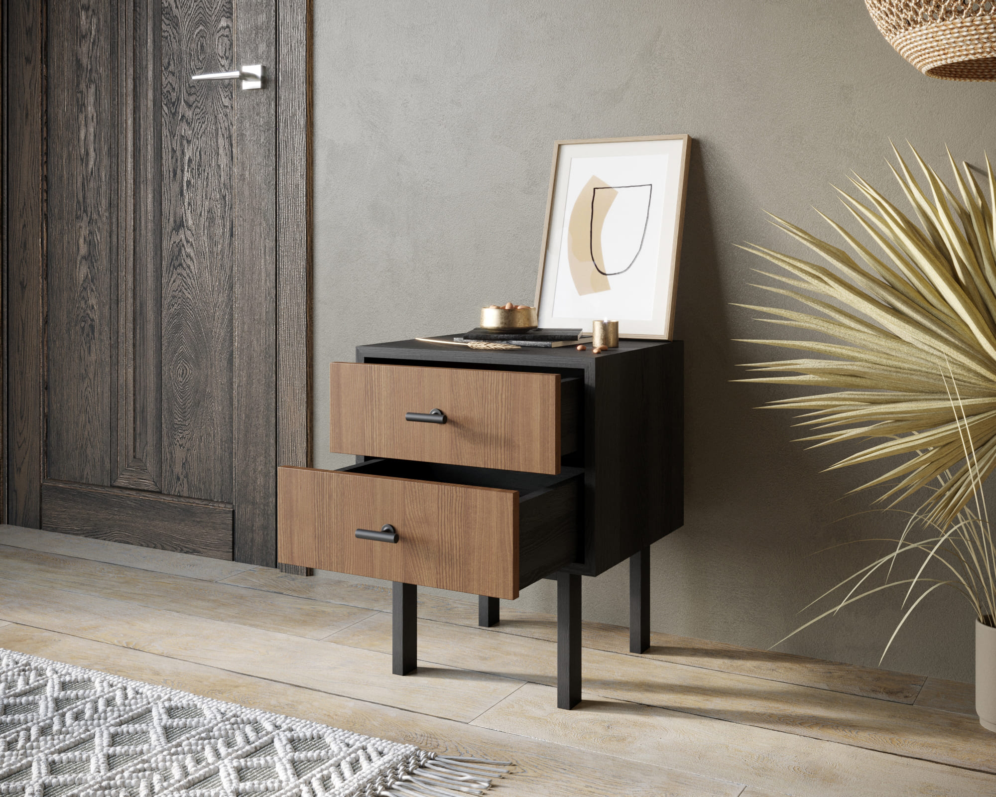 Тумбочка с 2 ящиками "Emerson"