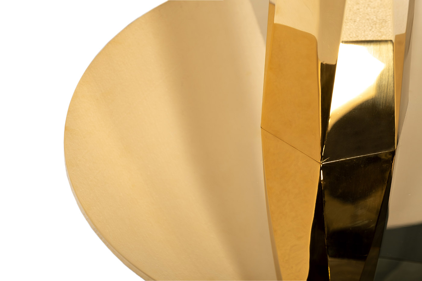 GY-18074 Стол обеденный стекло прозр/золото d.100*76см