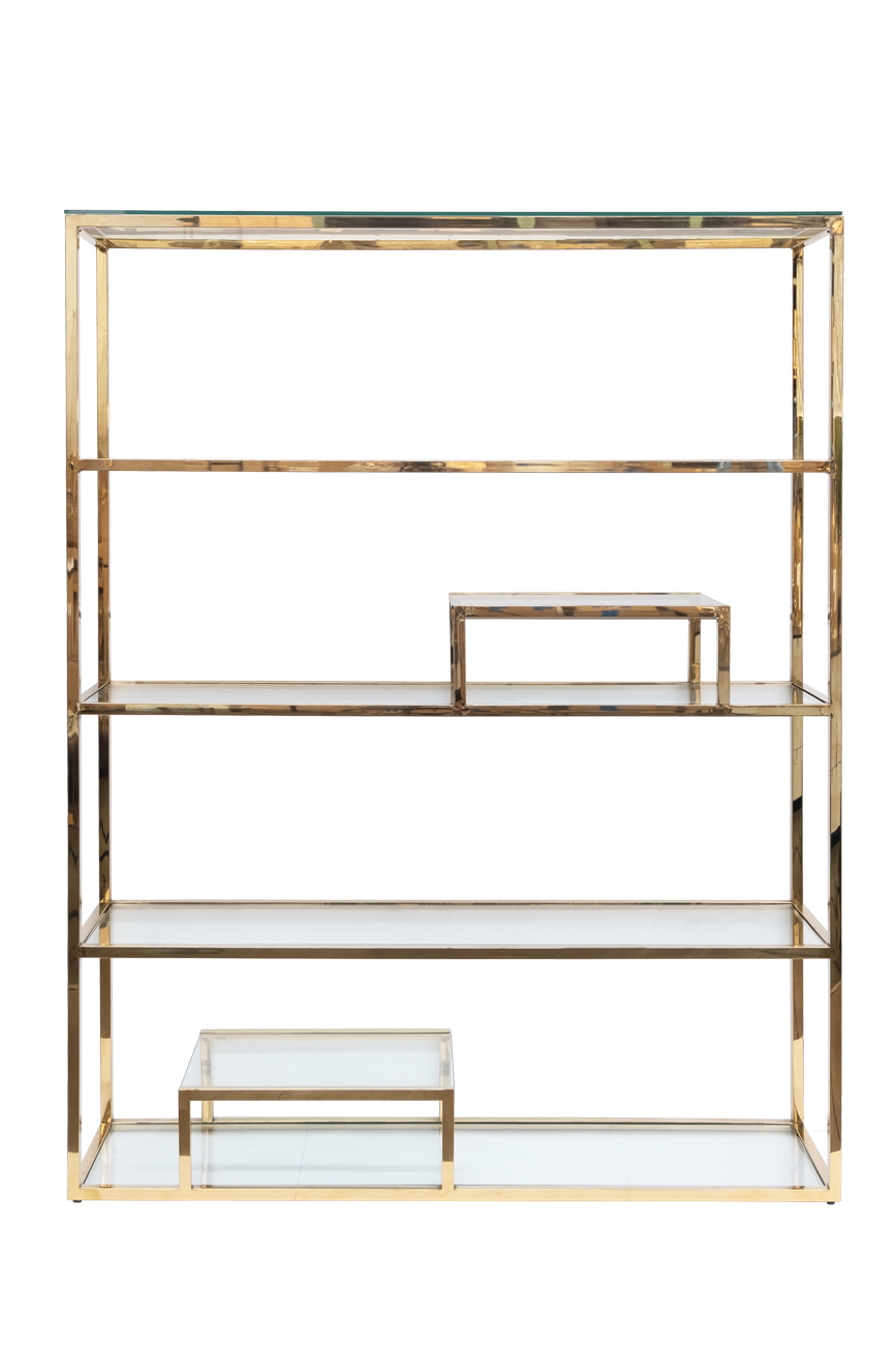 GY-SH8005GOLD Стеллаж стекло прозр./золото