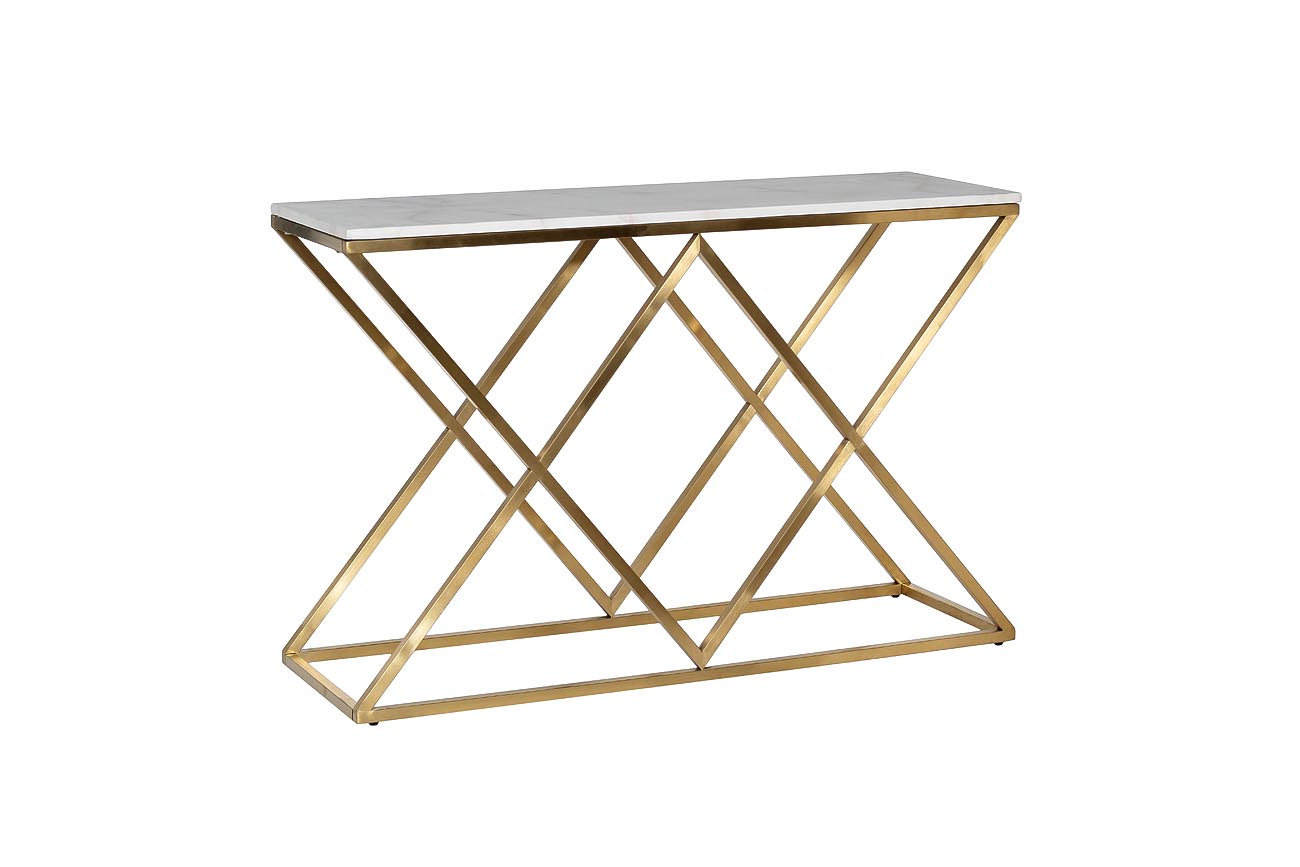 47ED-CST026GOLD Консоль Bianco Namibia, белый мрамор/ матовое золото