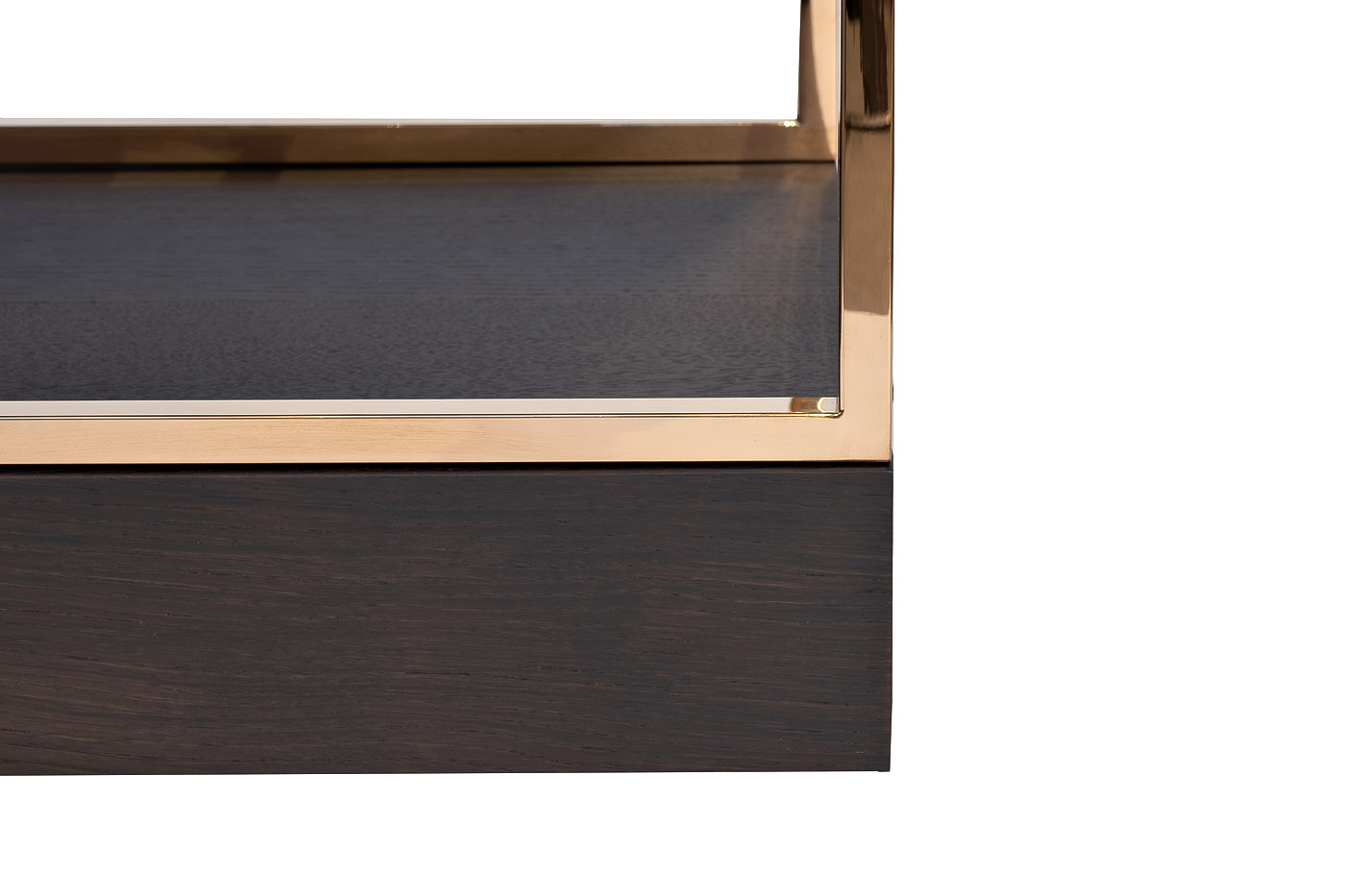 77IP-SH1003 Стеллаж-полусфера роз.золото/темн.шпон