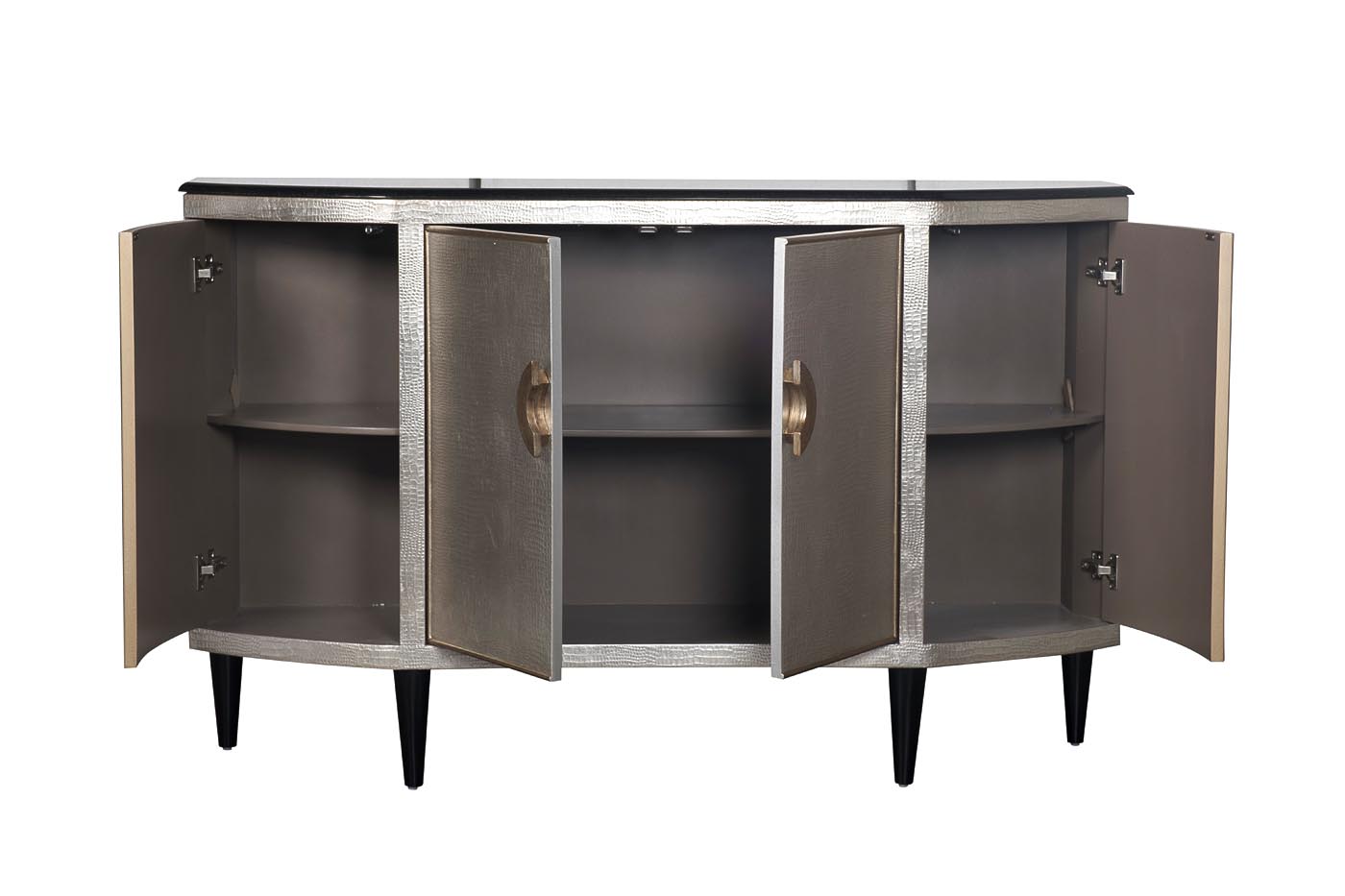 ART-N2911-S Комод серебристый с каменн.столешницей 