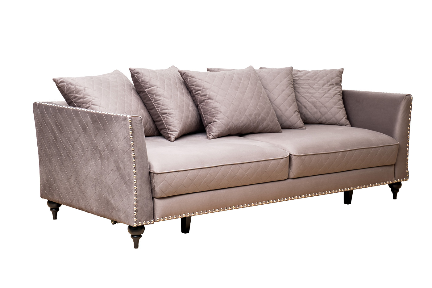 Диван Sorrento 230M трехместный раскладной, велюр серый Colt017