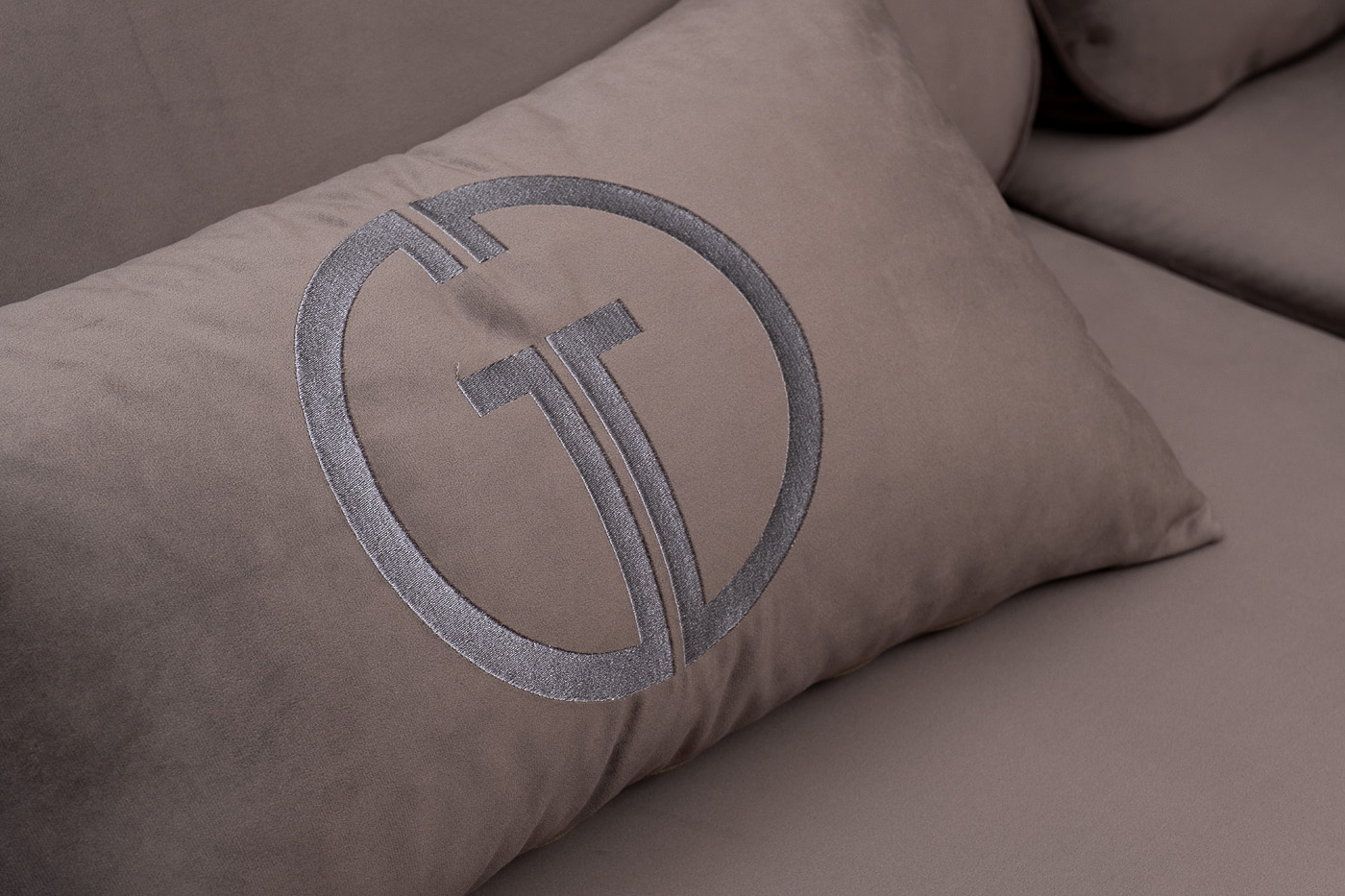 Диван Palazzo 240М трехместный раскладной, серый Ром504+Ром504 