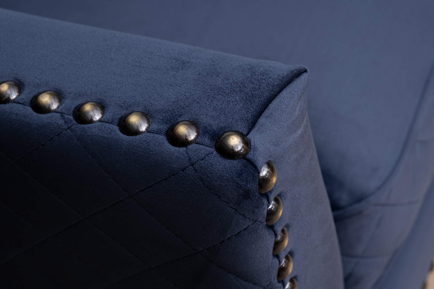 Диван-Кушетка Sorrento правая, велюр тёмно-синий Colt034 SIN