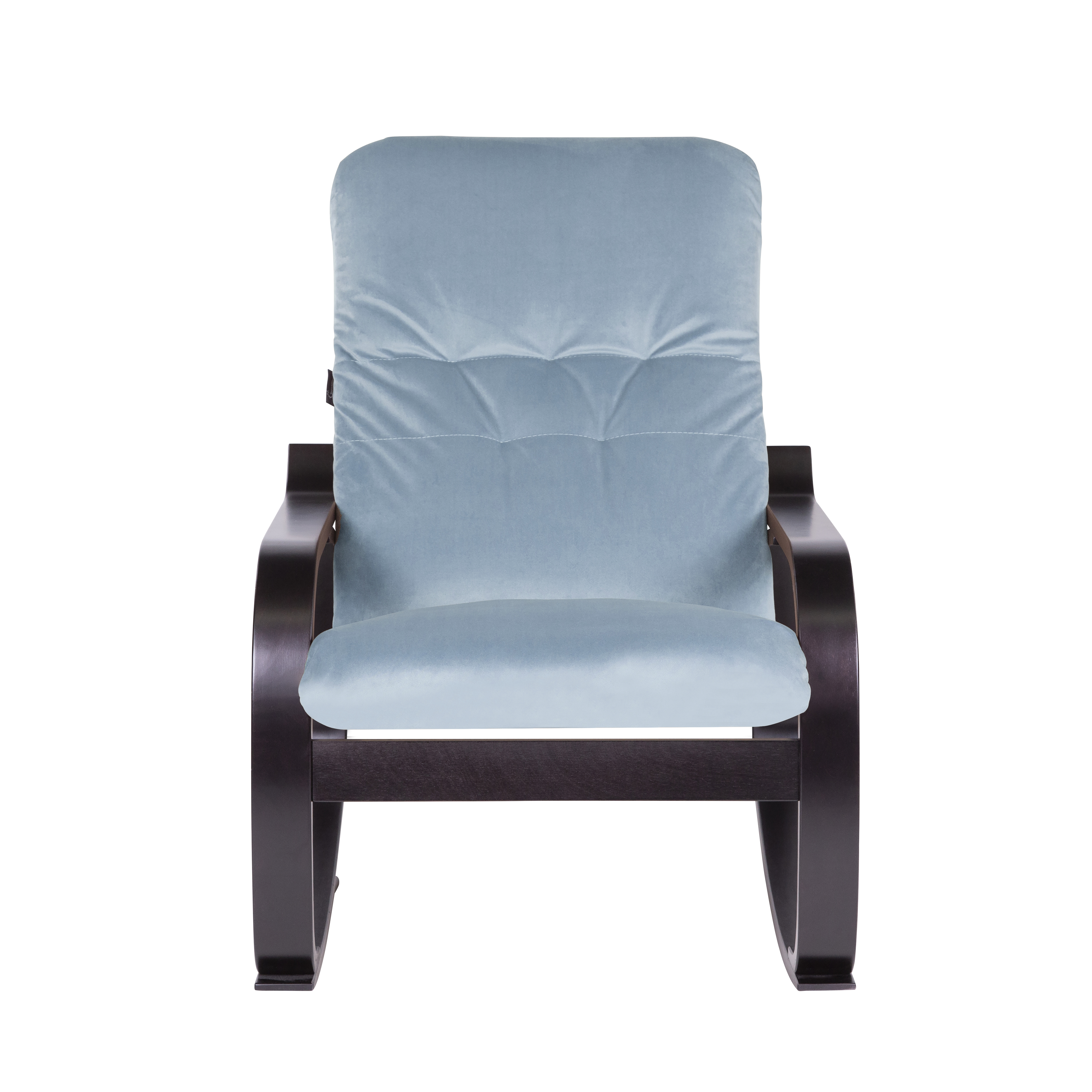 кресло-качалка Сайма фреш 11 голубой каркас Орех