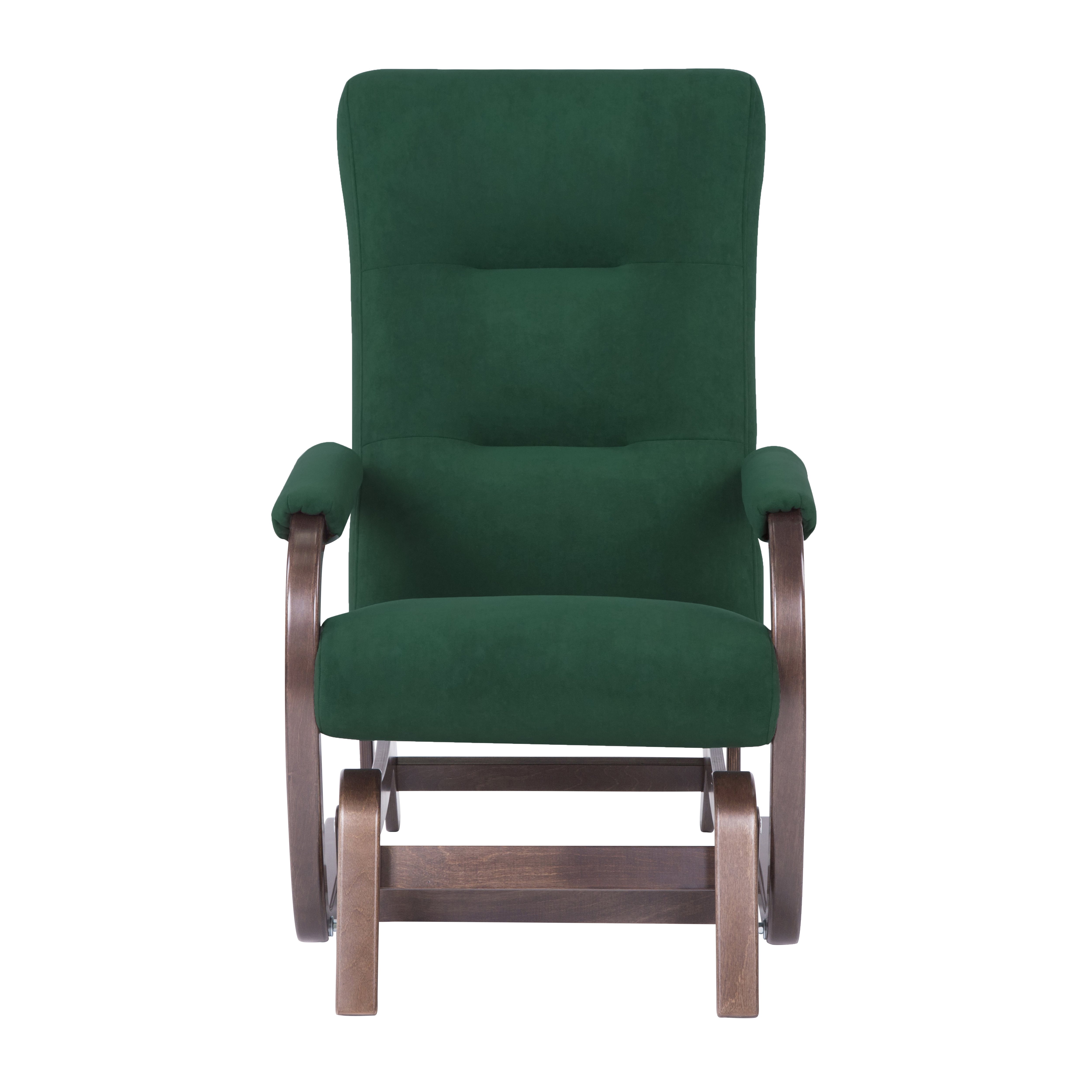 кресло-качалка глайдер Мэтисон 2  Фреш 25 зелёный каркас  Орех