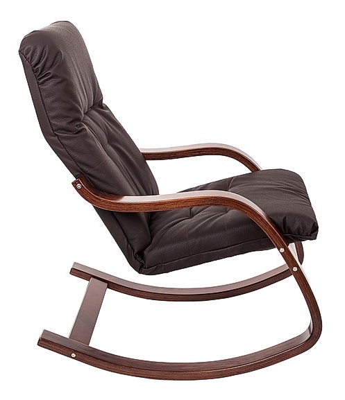 Кресло-качалка Аэро  Экокожа шоколад каркас  Венге структура