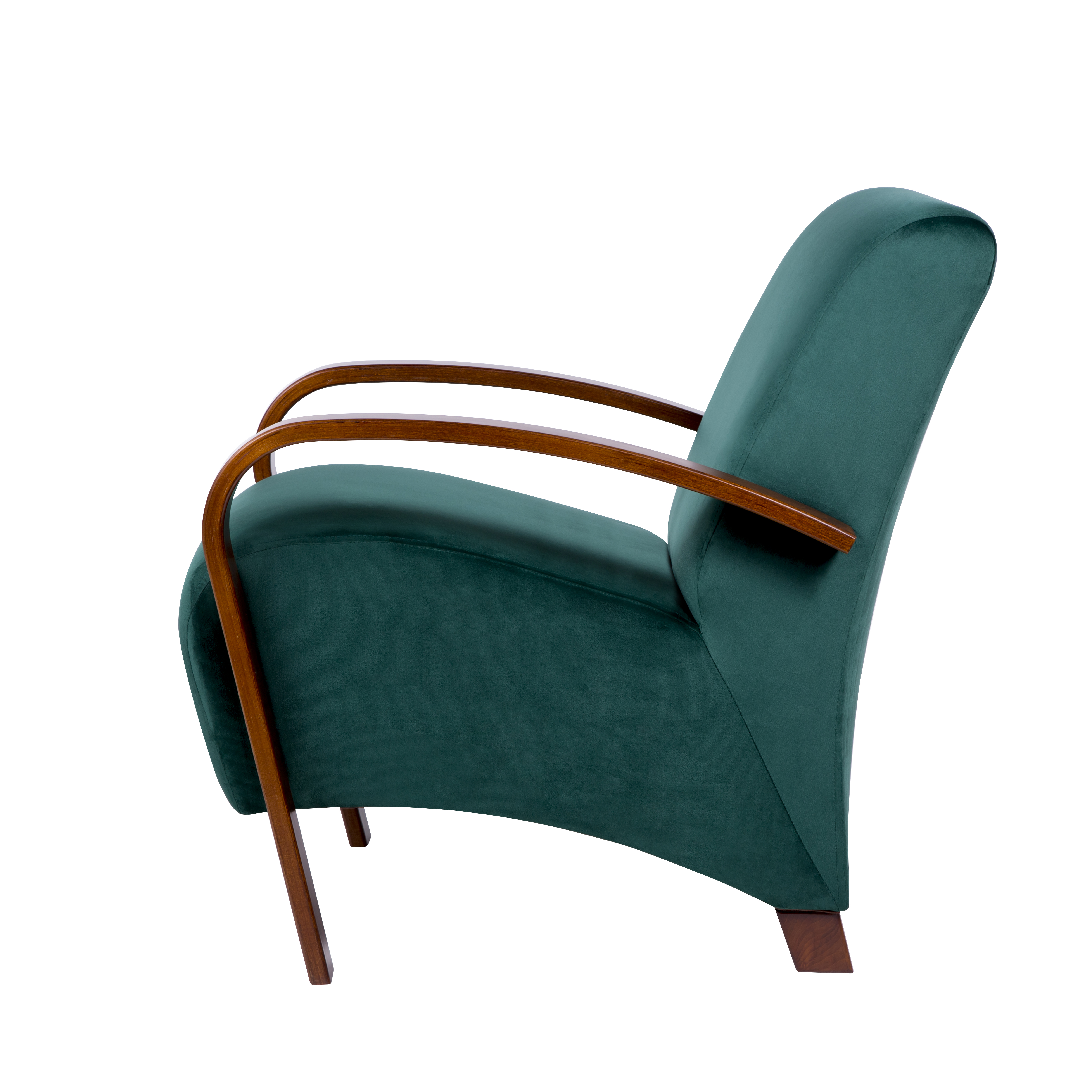 кресло Балатон Бархат Зеленый каркас Вишня