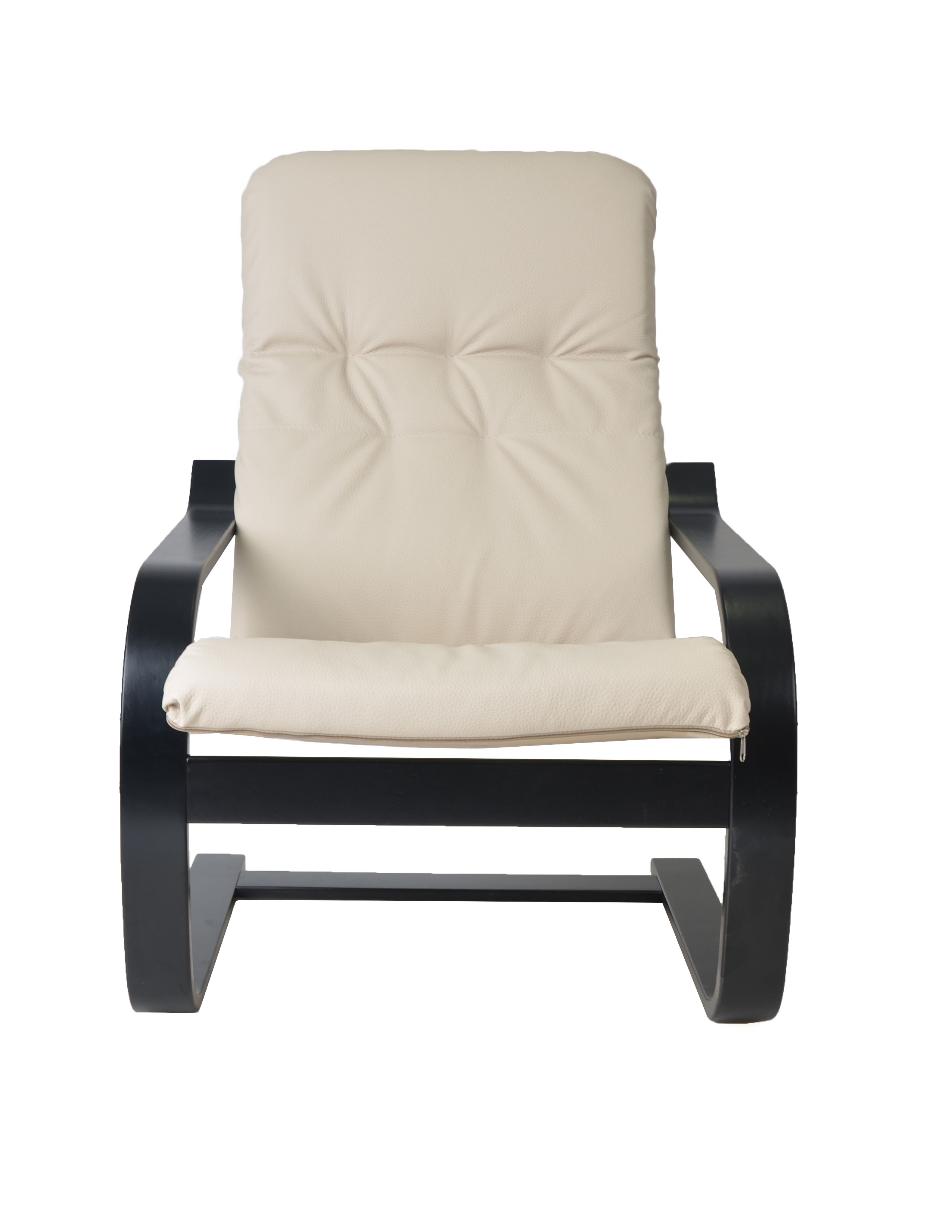 кресло Сайма  Экокожа бежевый каркас  Венге структура