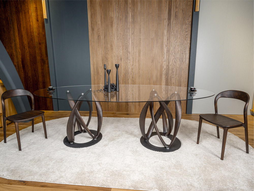 Стол Инфинити овальный стекло двойной 2200