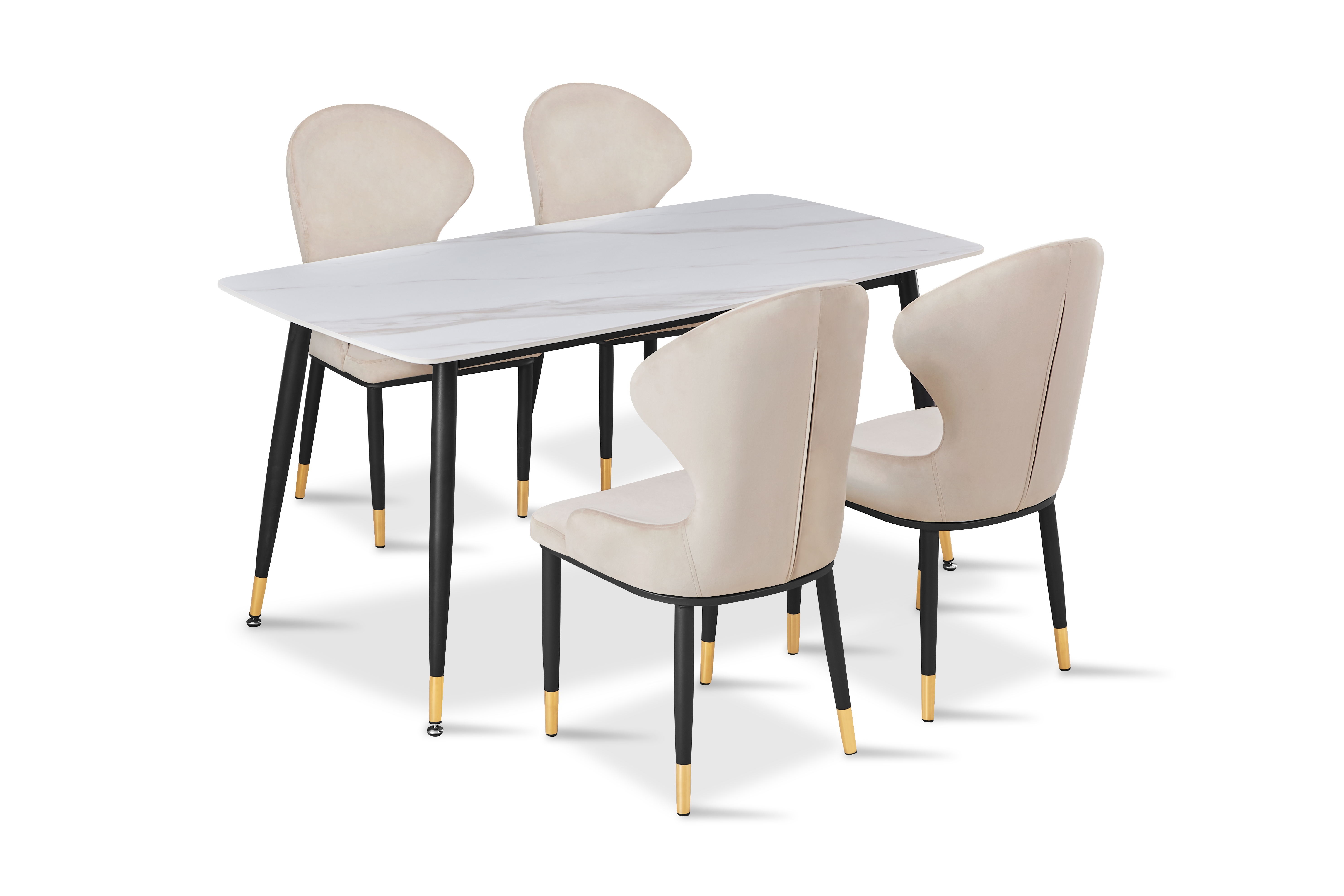 Стол обеденный Рио DT-2849.1, 140х80х75 см, белый мрамор