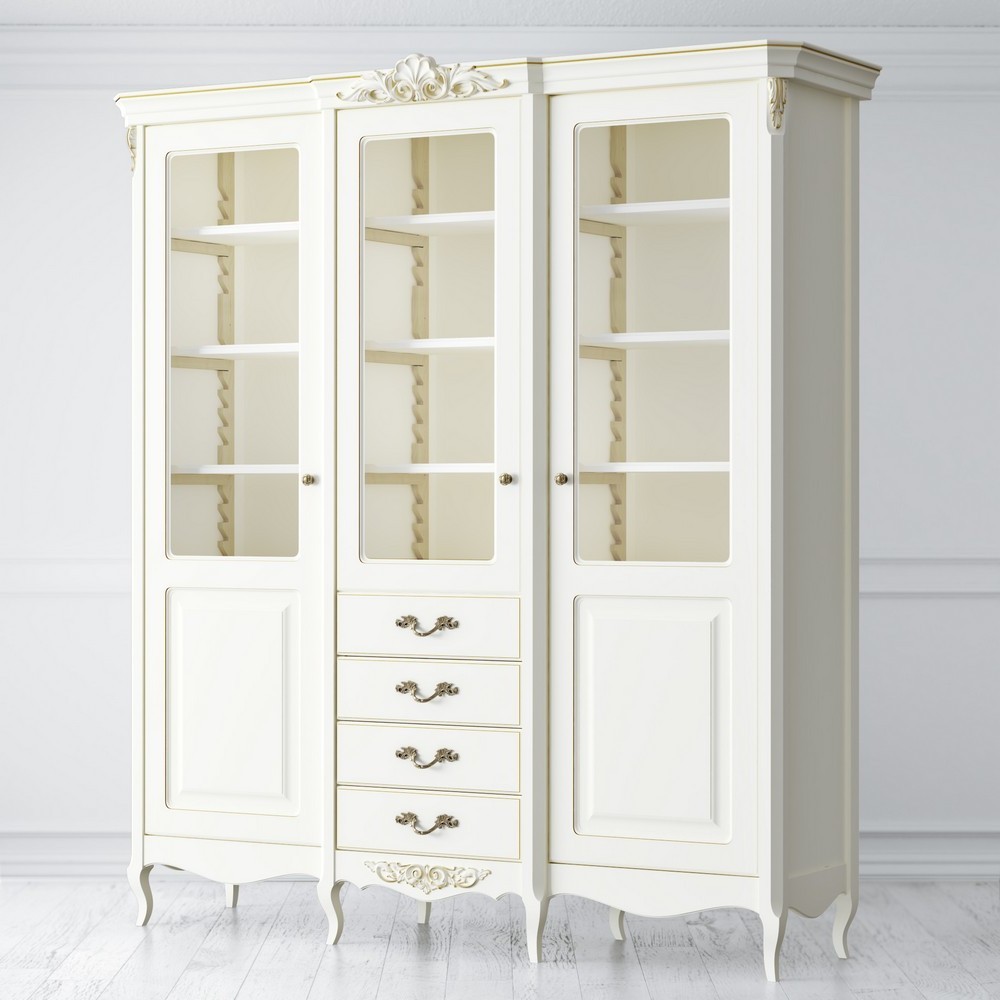 Библиотека 3 двери с ящиками 