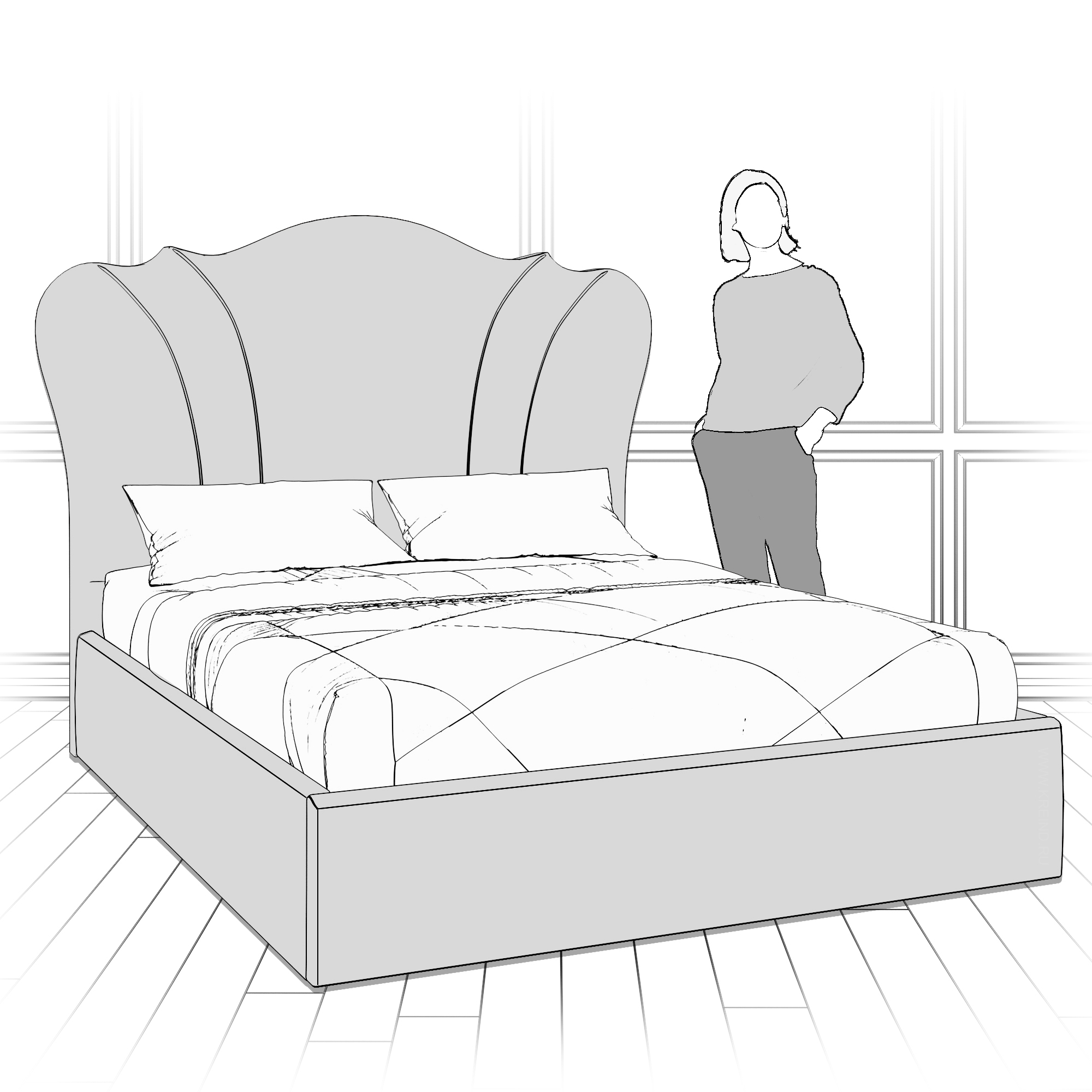 Кровать с подъемным механизмом K60-1600-B13