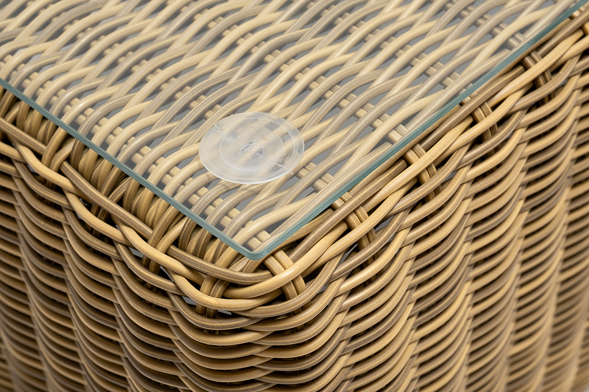 "Боналли" журнальный столик из искусственного ротанга, цвет соломенный