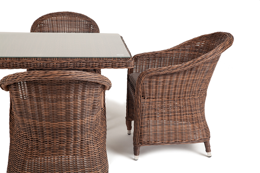 "Франческо" обеденная группа из искусственного ротанга, цвет коричневый