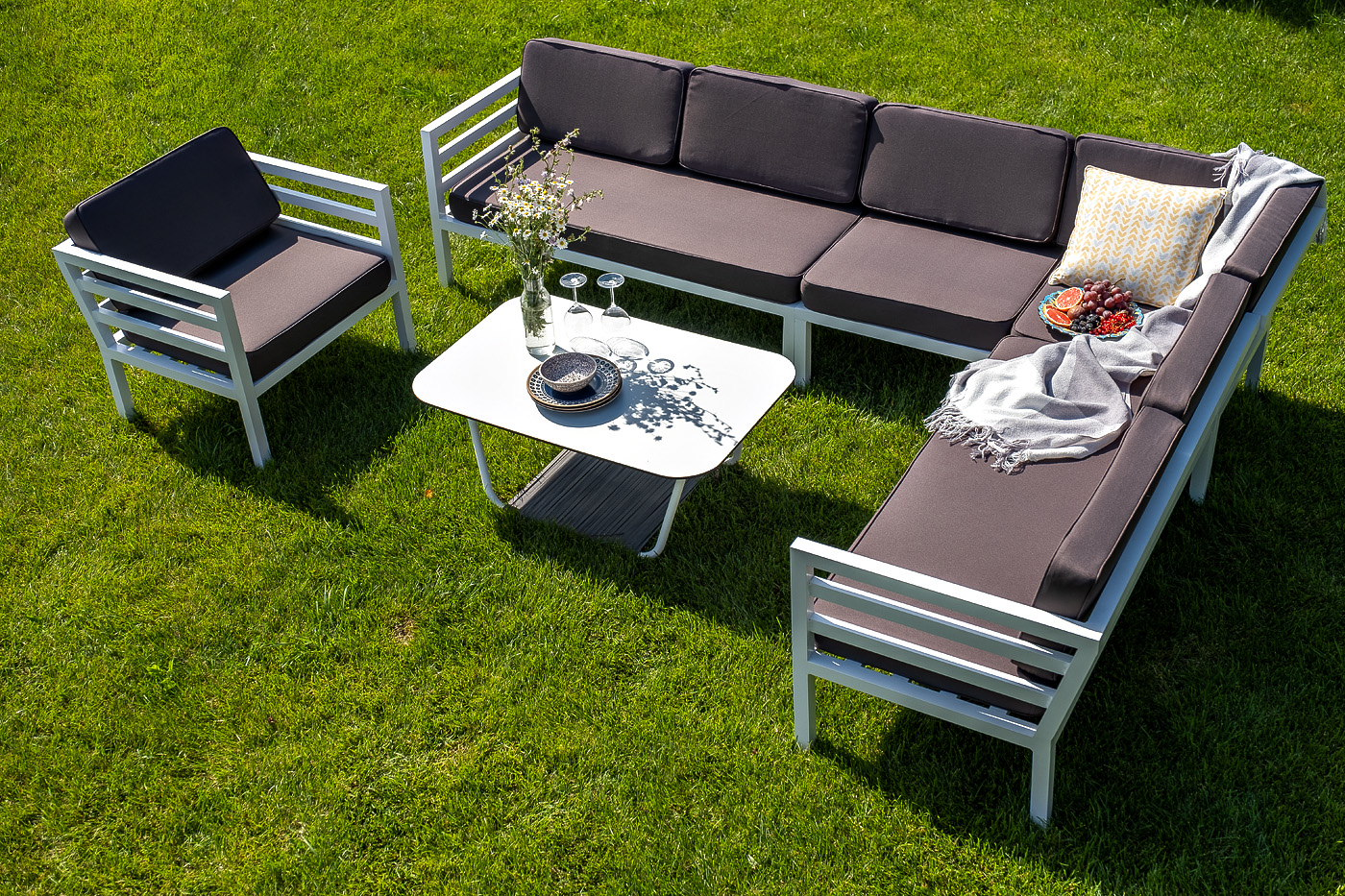 "Глорианте" модуль диванный центральный, каркас из алюминия 