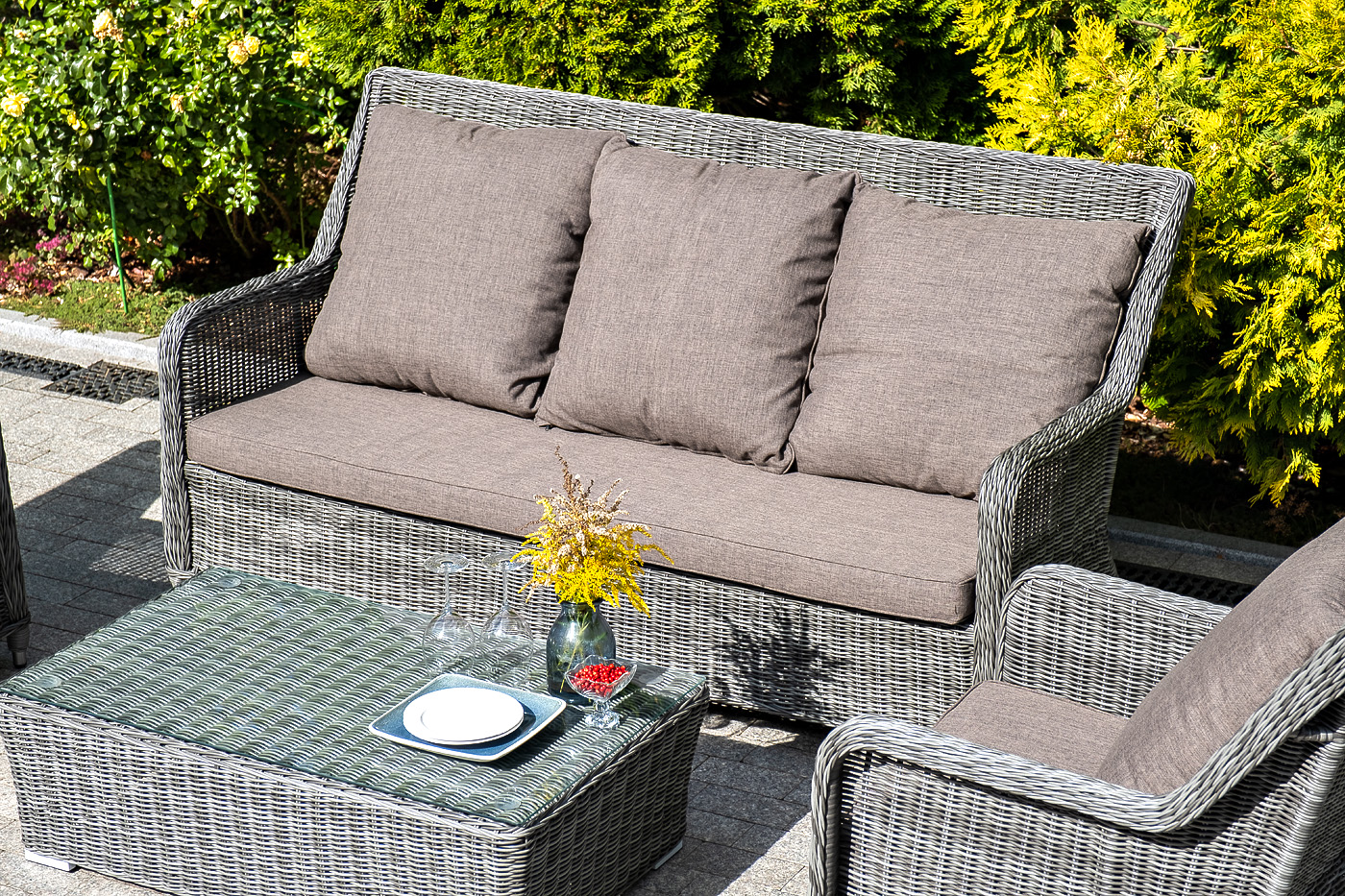 "Глиссандо" лаунж-зона из искусственного ротанга, цвет графит