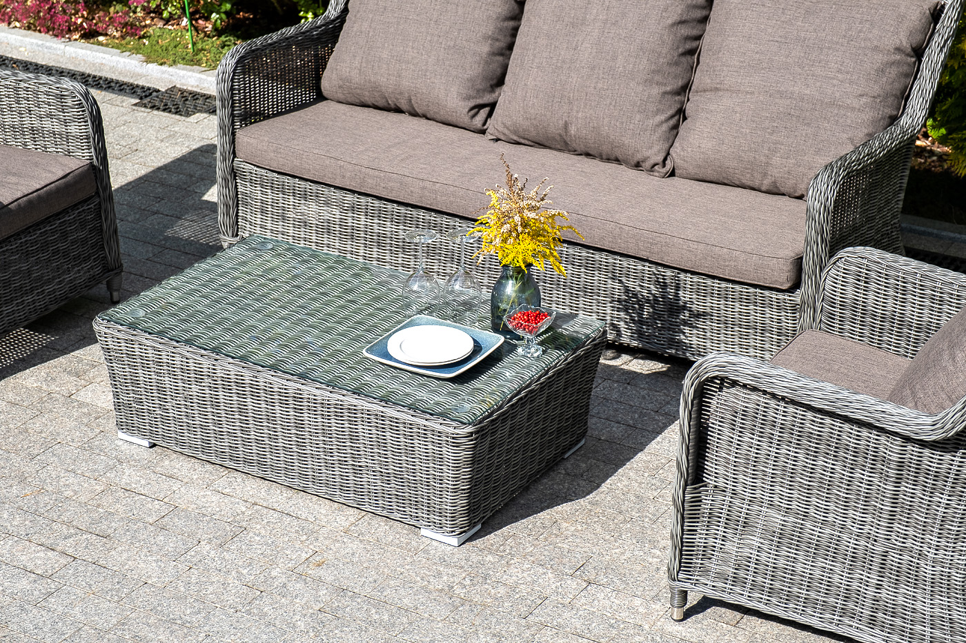 "Глиссандо" лаунж-зона из искусственного ротанга, цвет графит