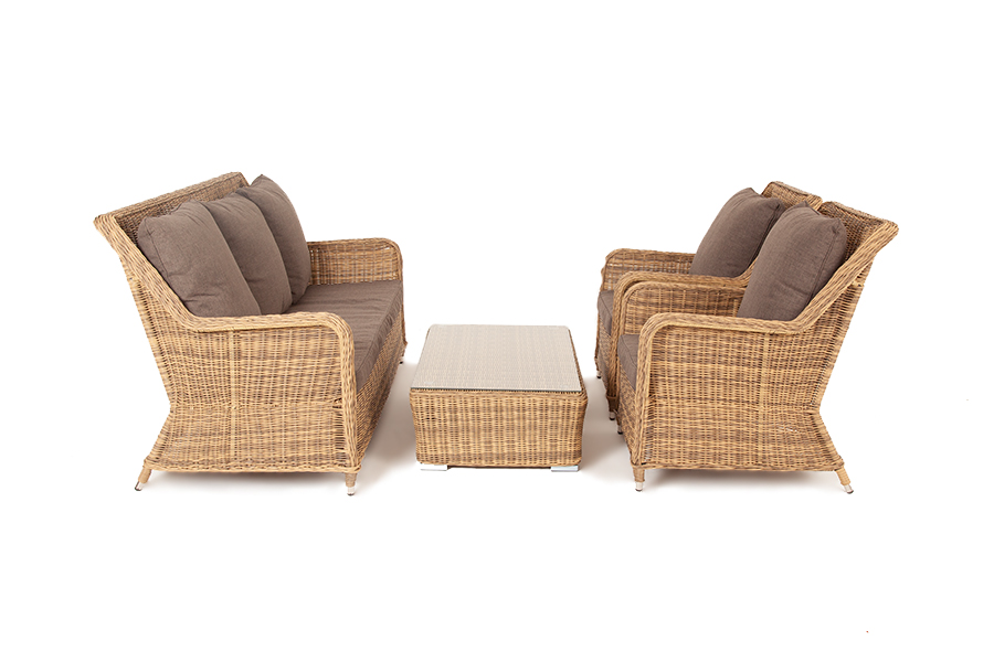 "Глиссандо" лаунж-зона из искусственного ротанга, цвет соломенный